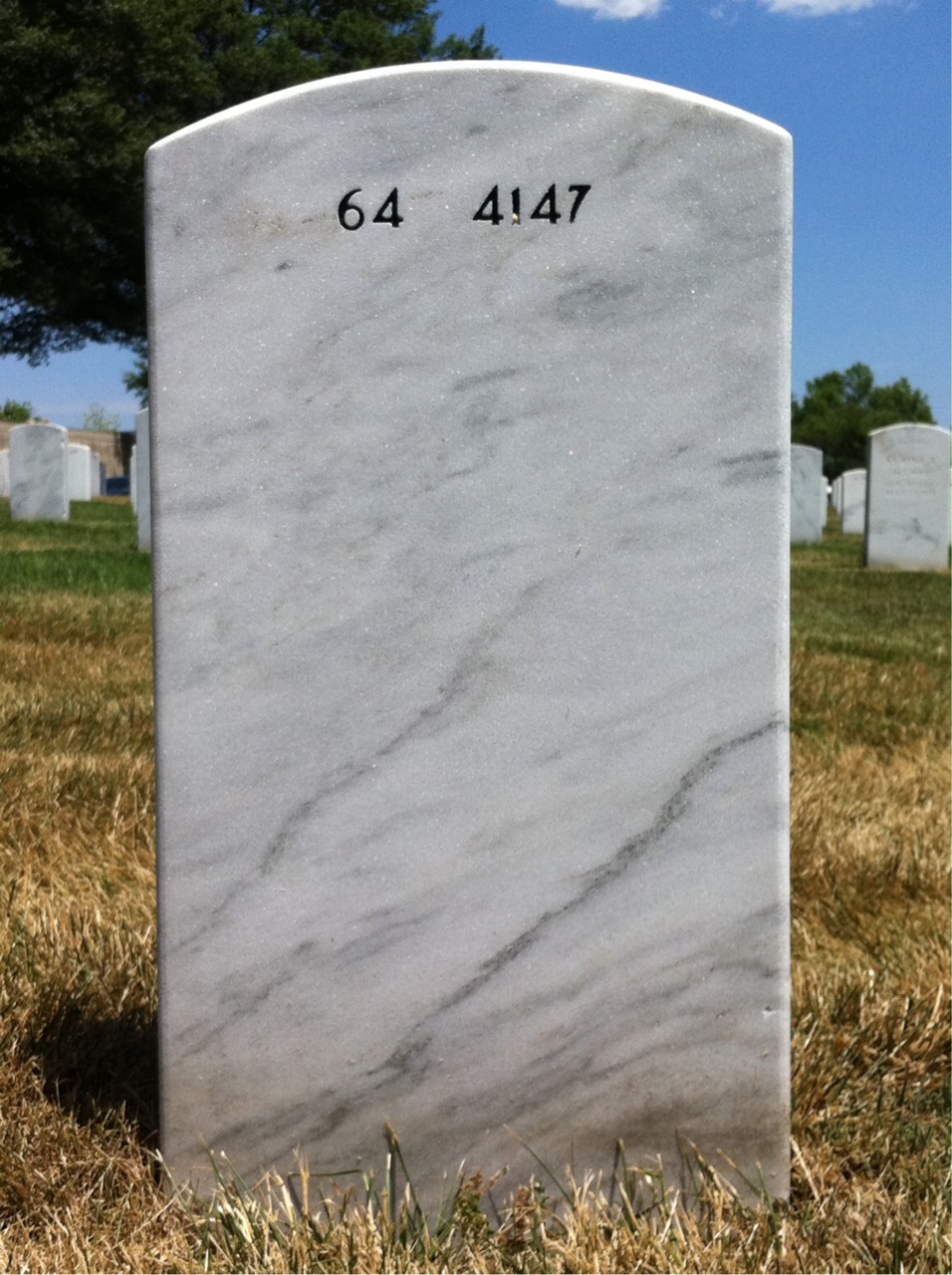 Back of headstone — Emmett Gray