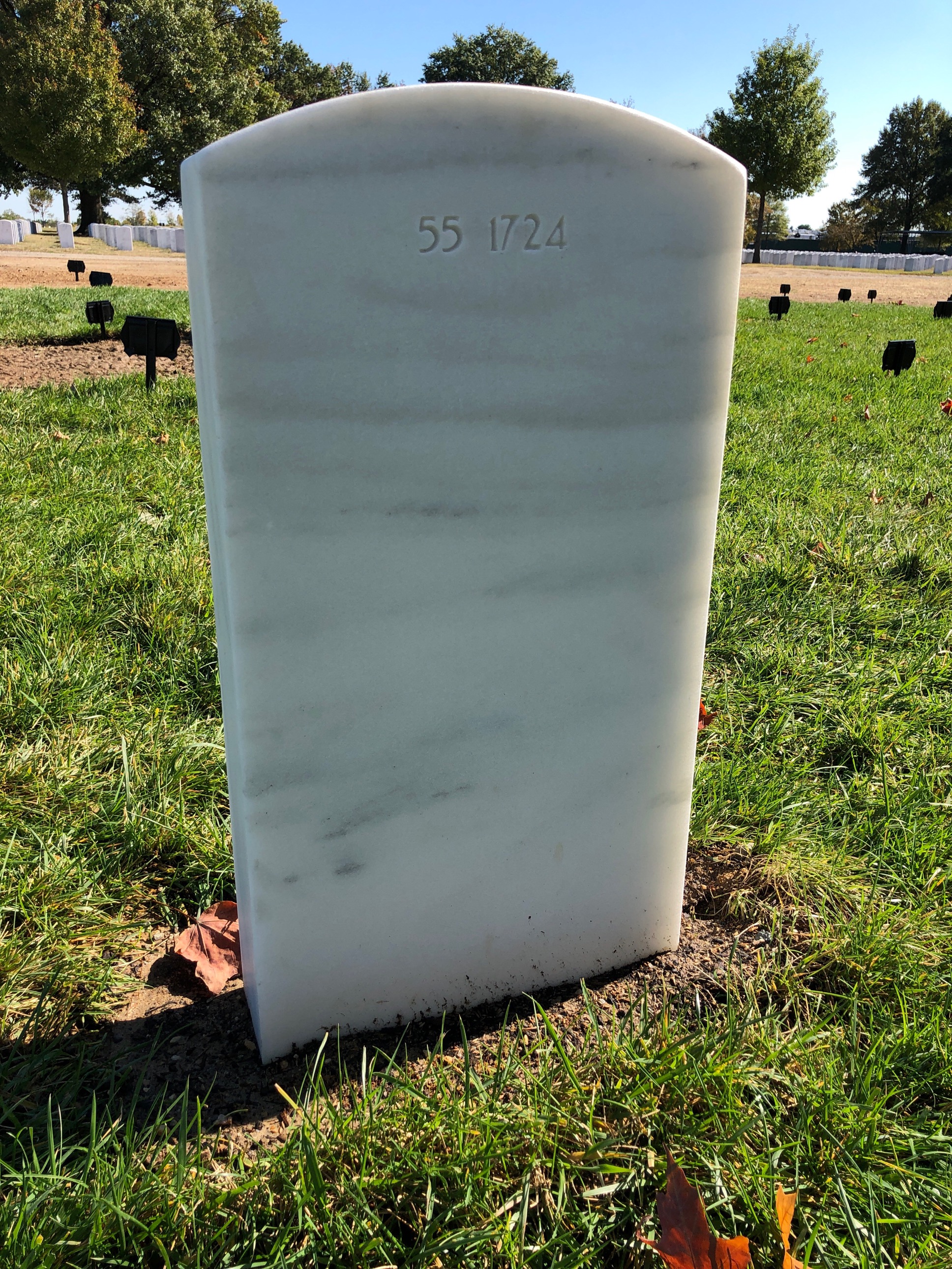 Back of headstone — Howard Cox