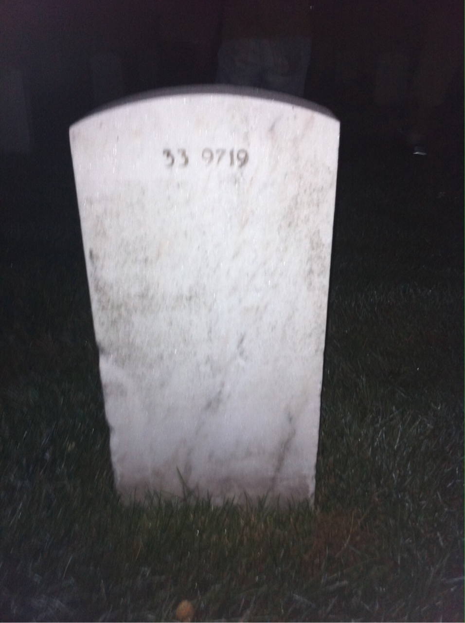 Back of headstone — William C Gantt