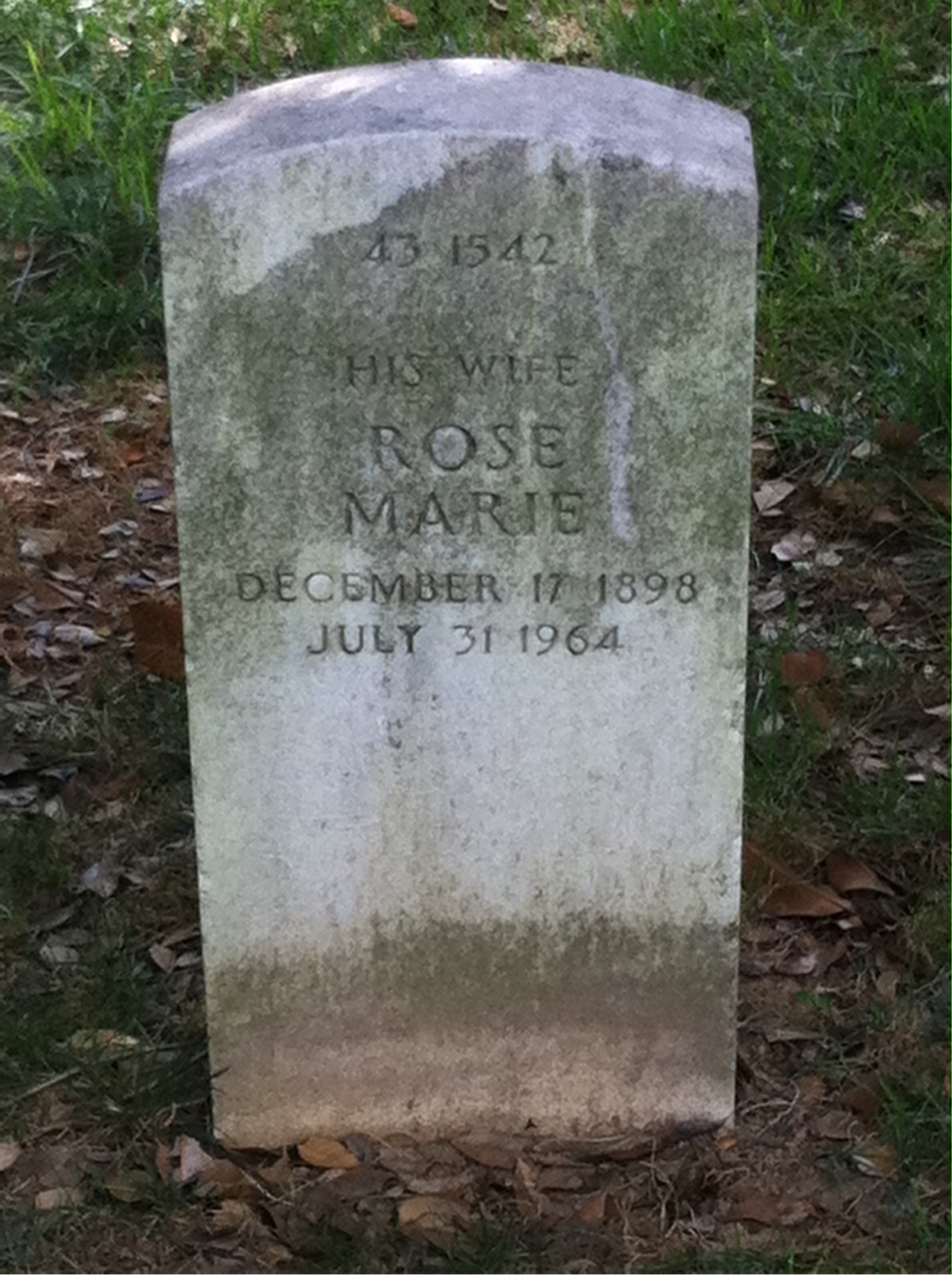 Back of headstone — William Lincoln Kelly