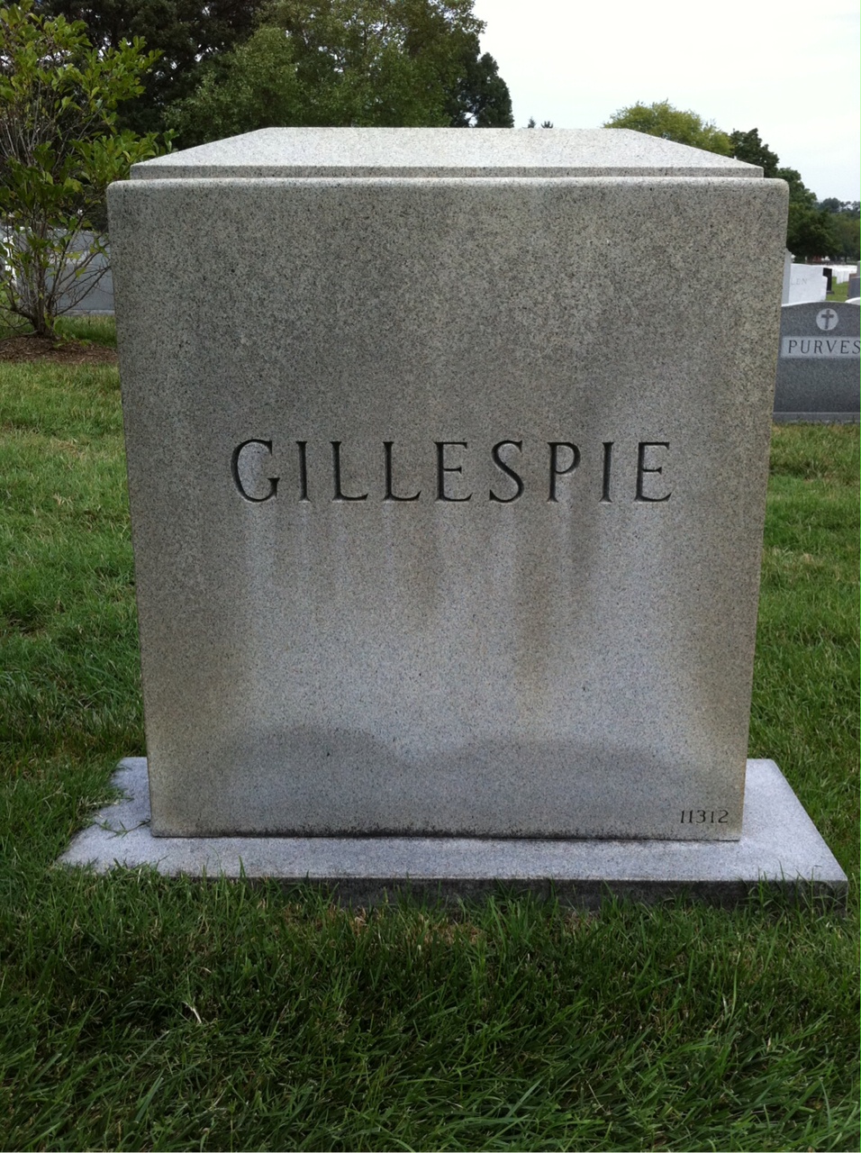 Back of headstone — Eugene Gillespie