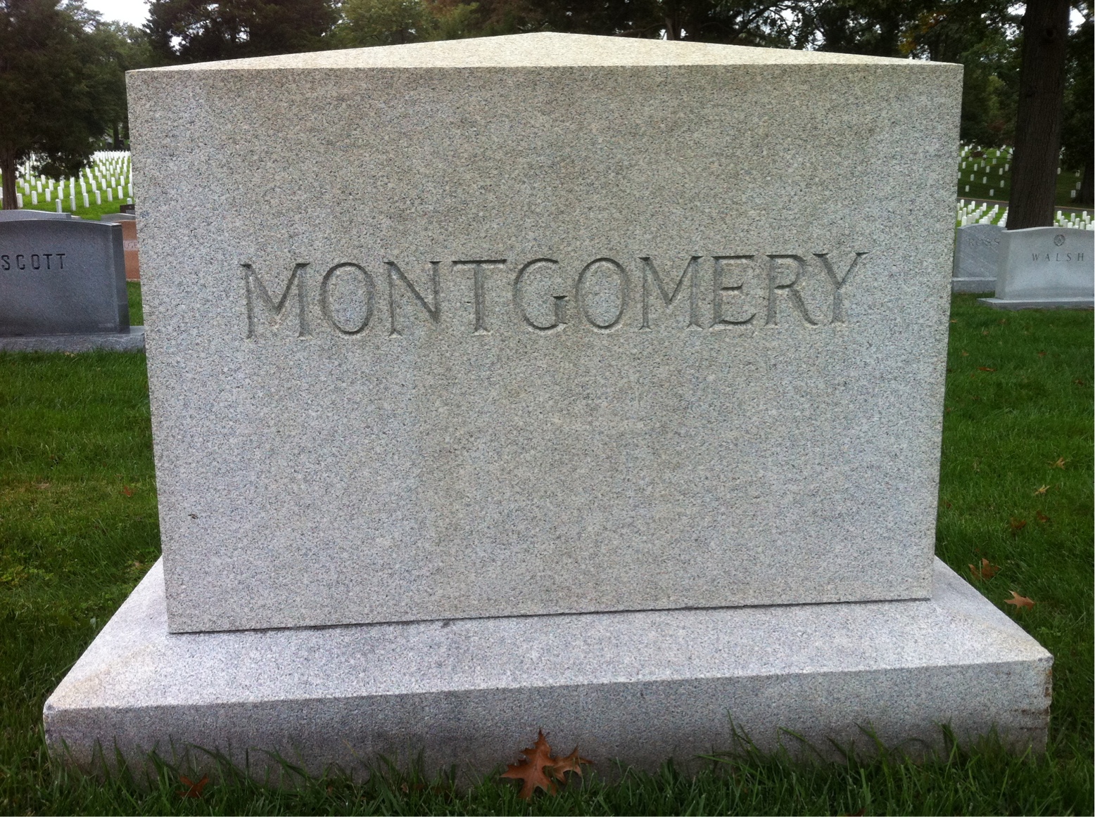 Back of headstone — James Montgomery