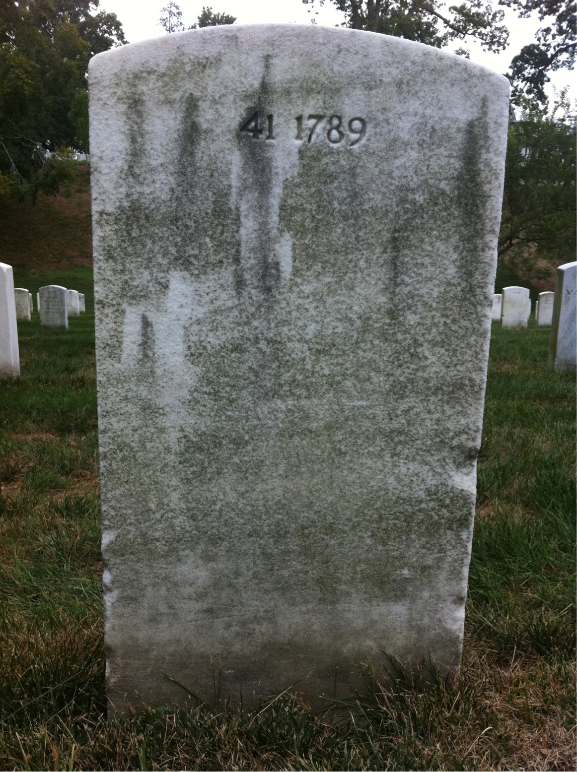 Back of headstone — Russell V Pemberton