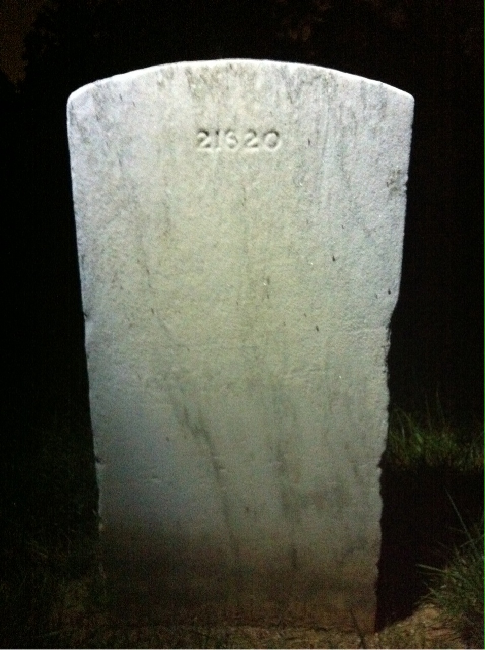 Back of headstone — James Alford