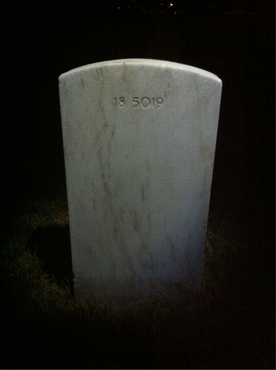 Back of headstone — Arthur Myers