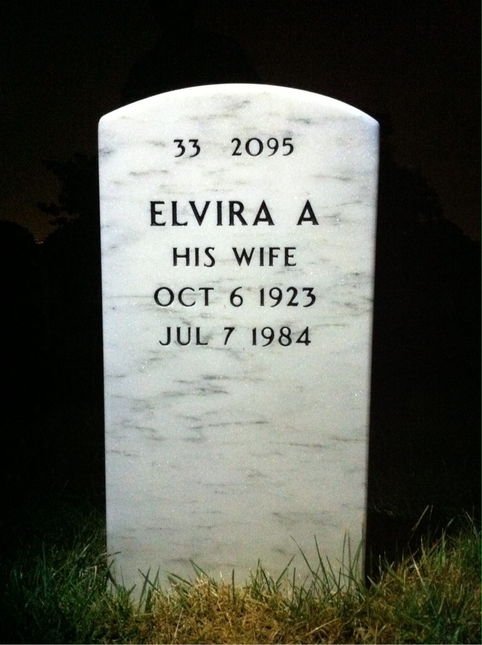 Back of headstone — Alfred Connolly