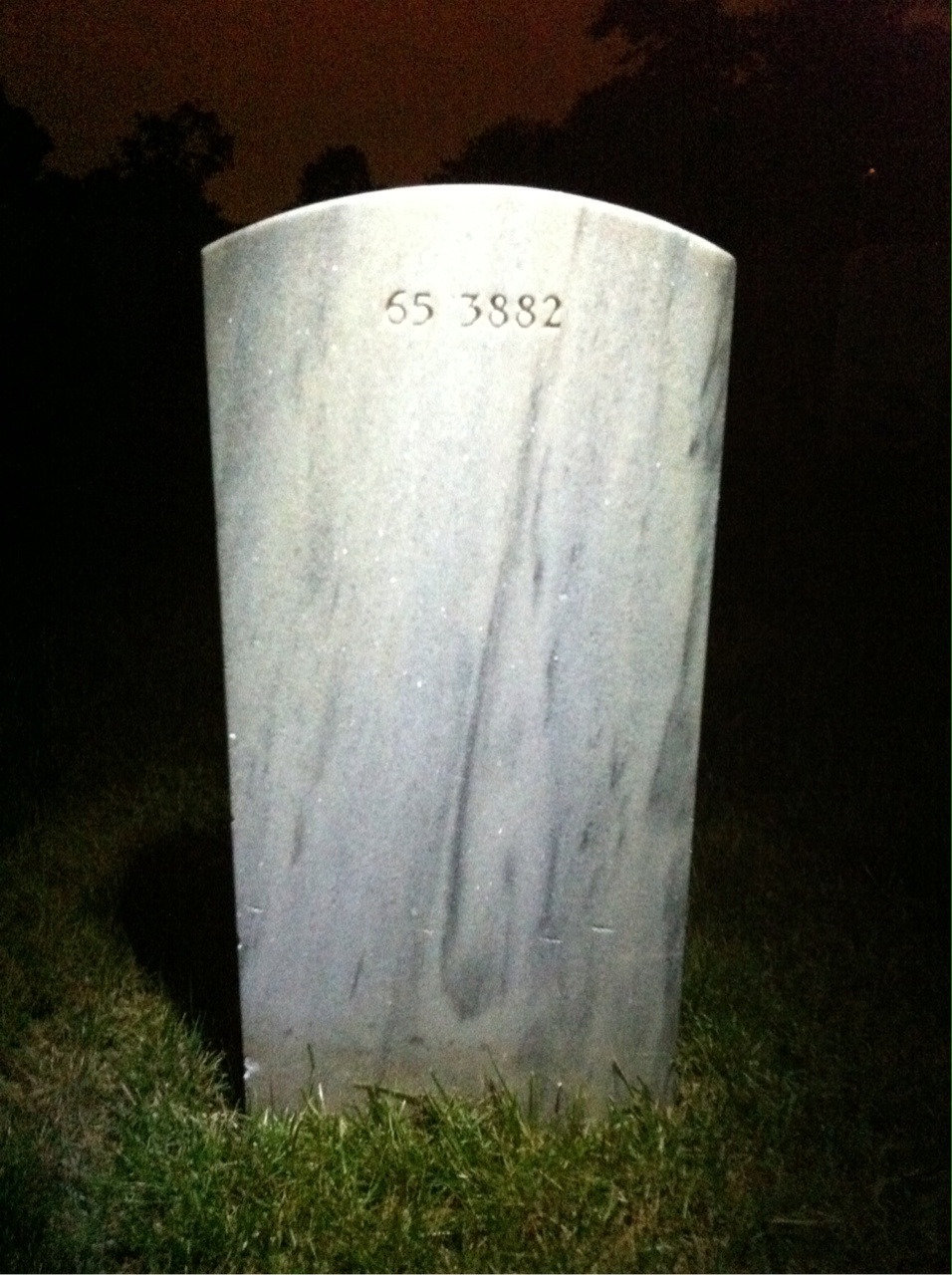 Back of headstone — Glen Adams