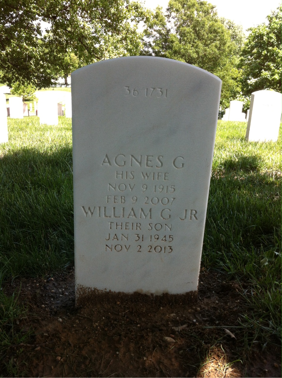 Back of headstone — William Mc Donald