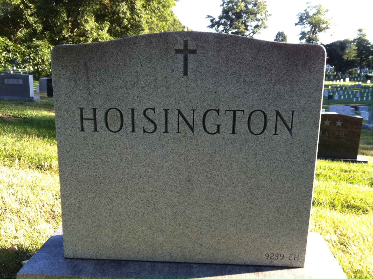 Back of headstone — Perry Hoisington