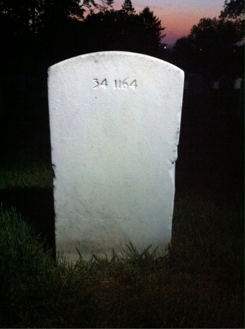 Back of headstone — James Moore