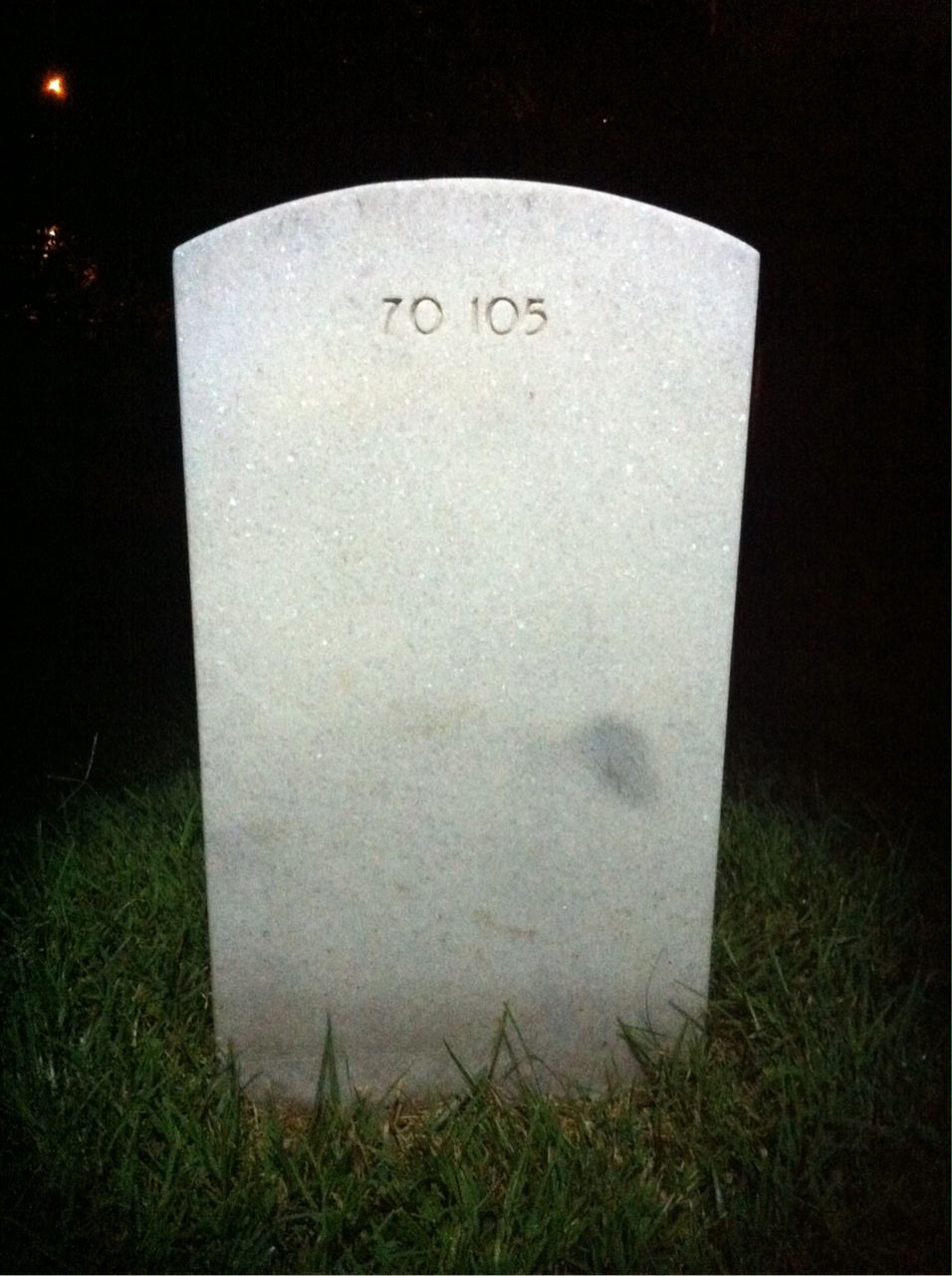 Back of headstone — William Alfred Puckett