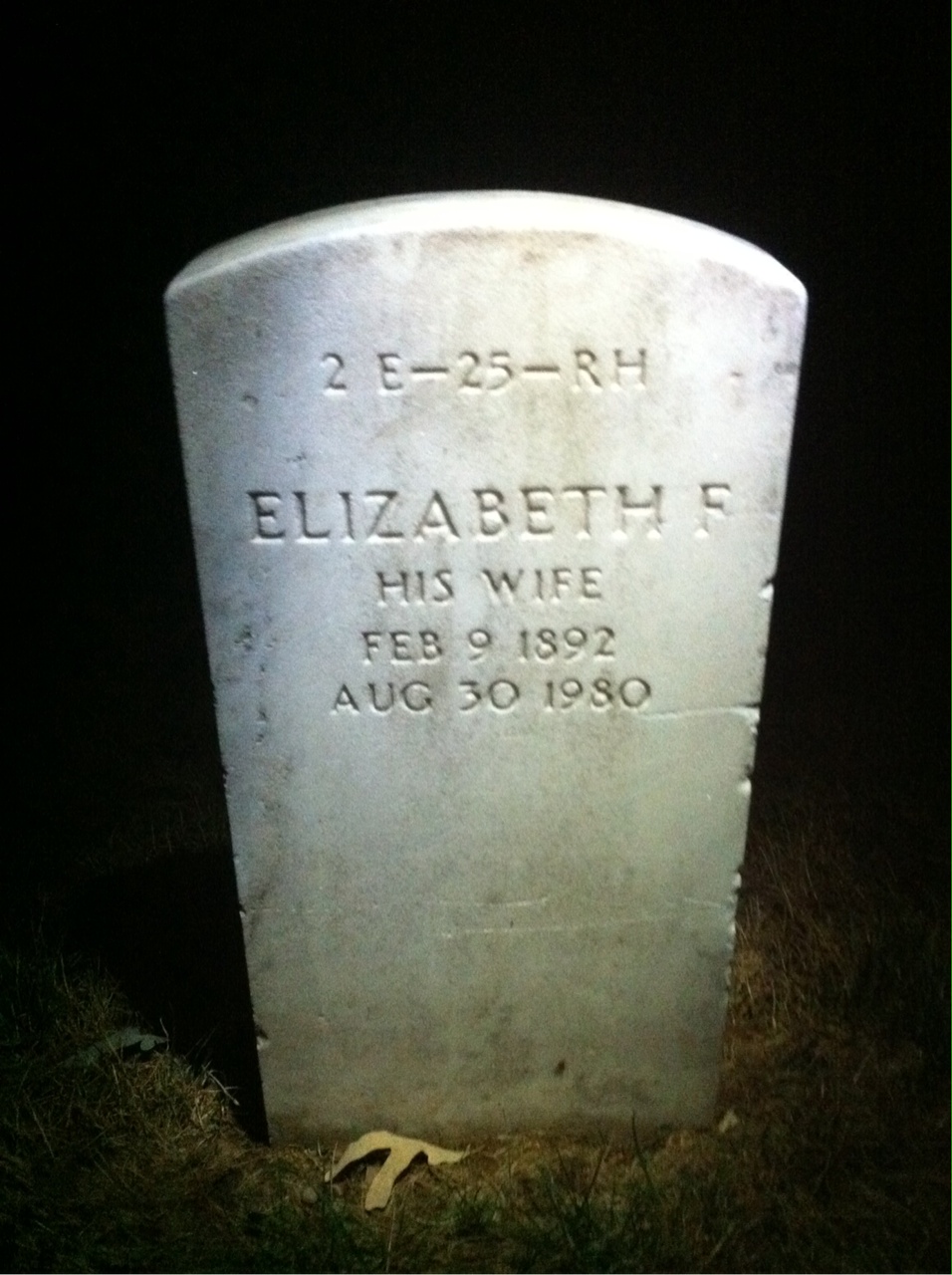 Back of headstone — Elizabeth Murto