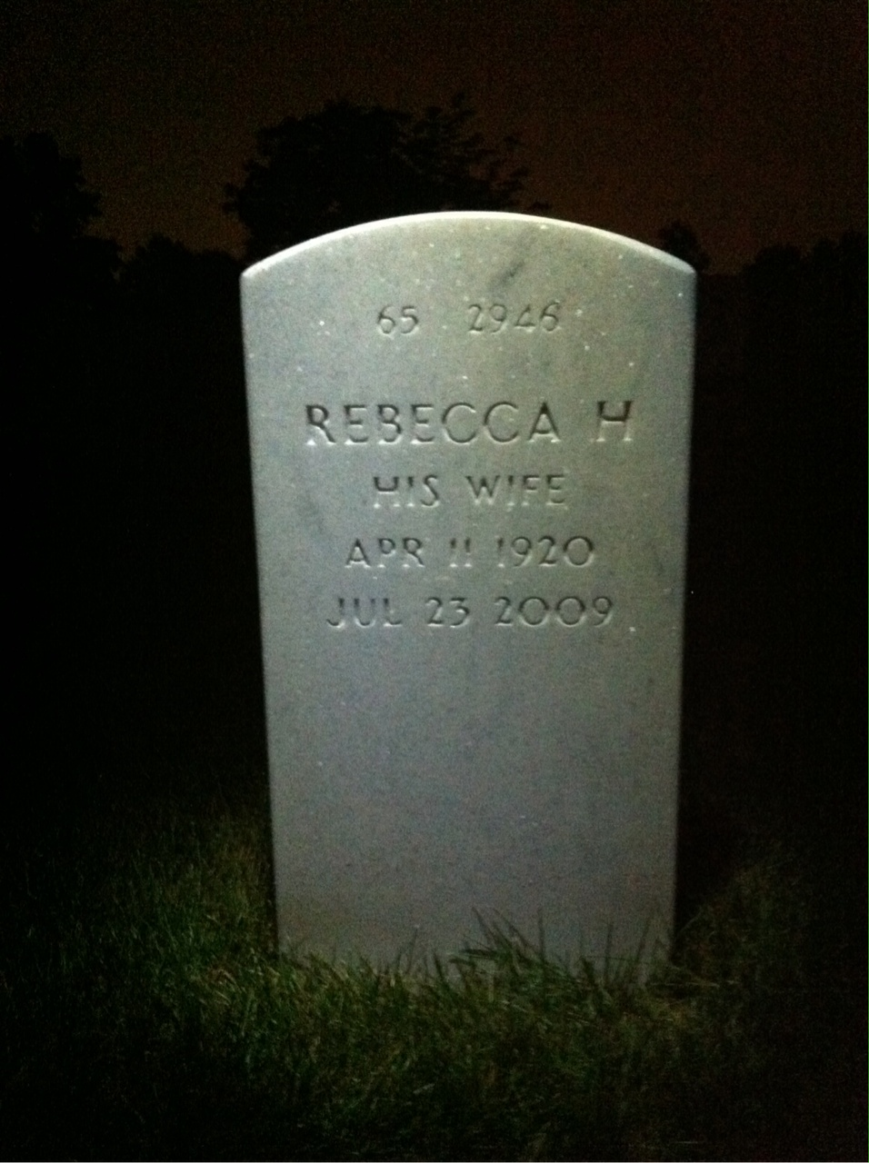 Back of headstone — Sumner Dole