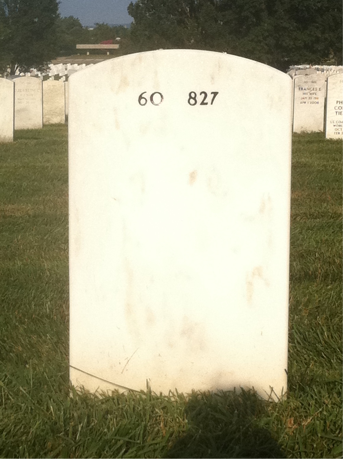 Back of headstone — Lionel Parker