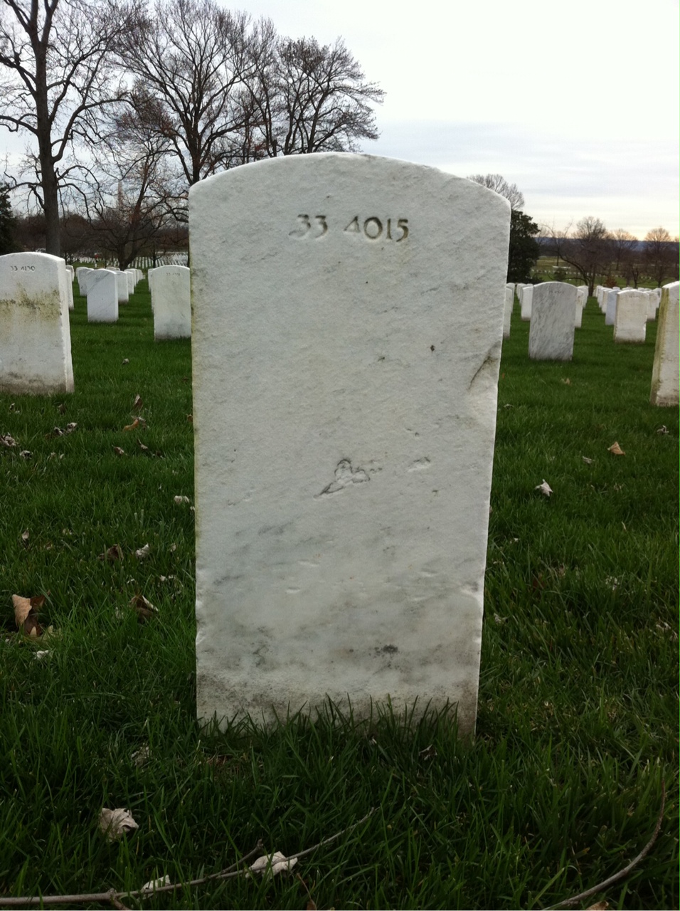 Back of headstone — Elliott Adger