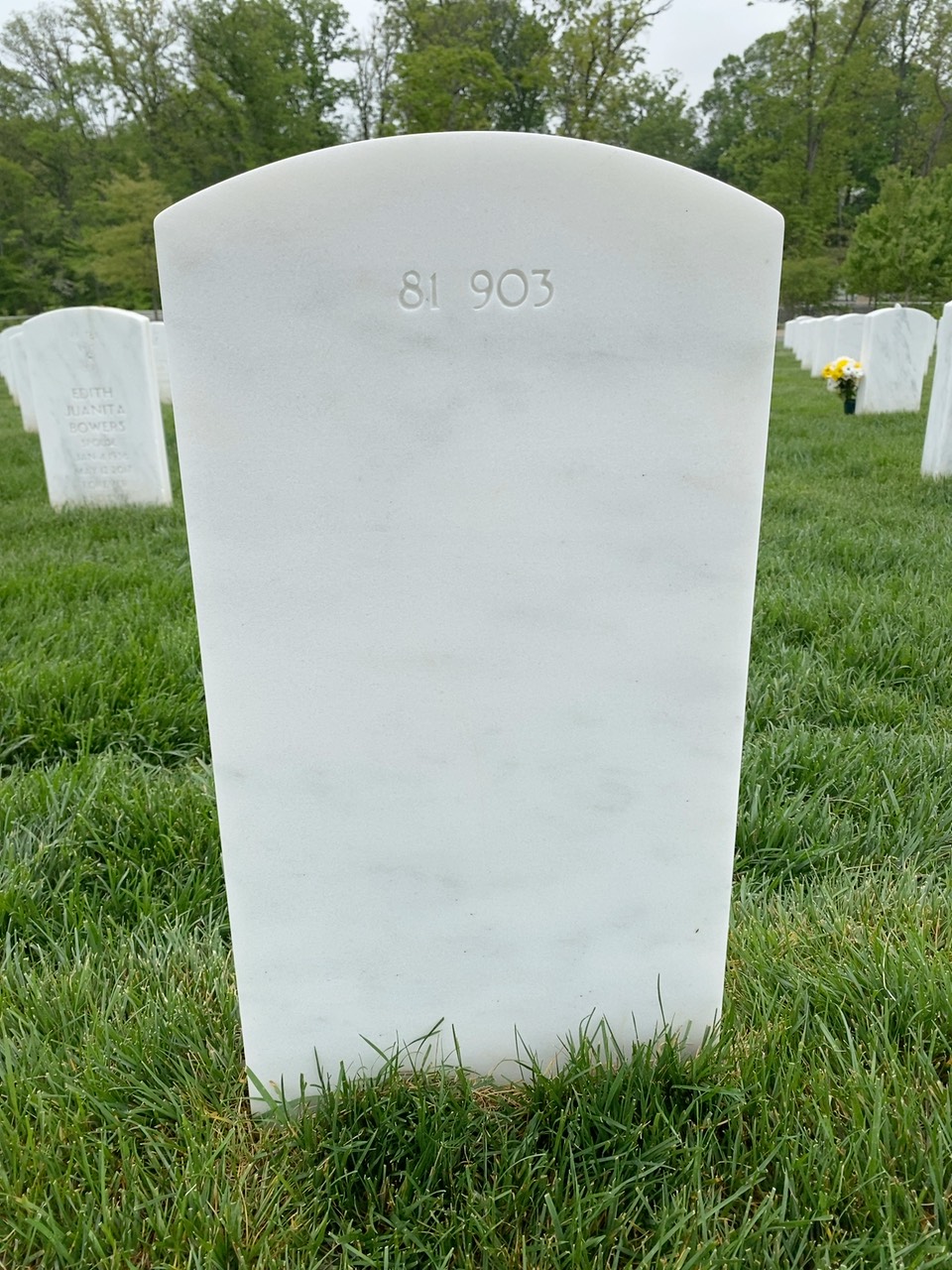 Back of headstone — Wayne Ghee