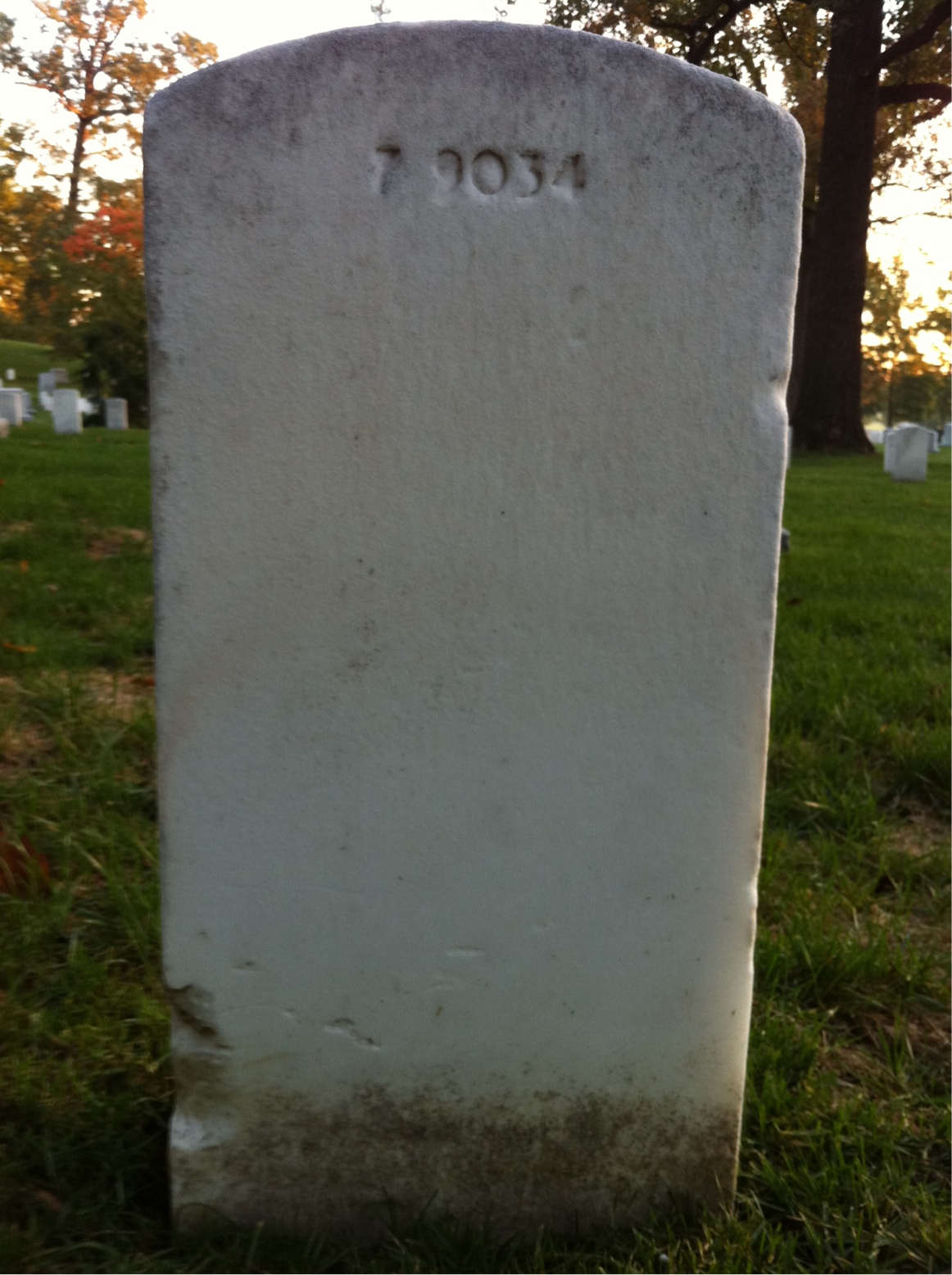 Back of headstone — Mary Collins