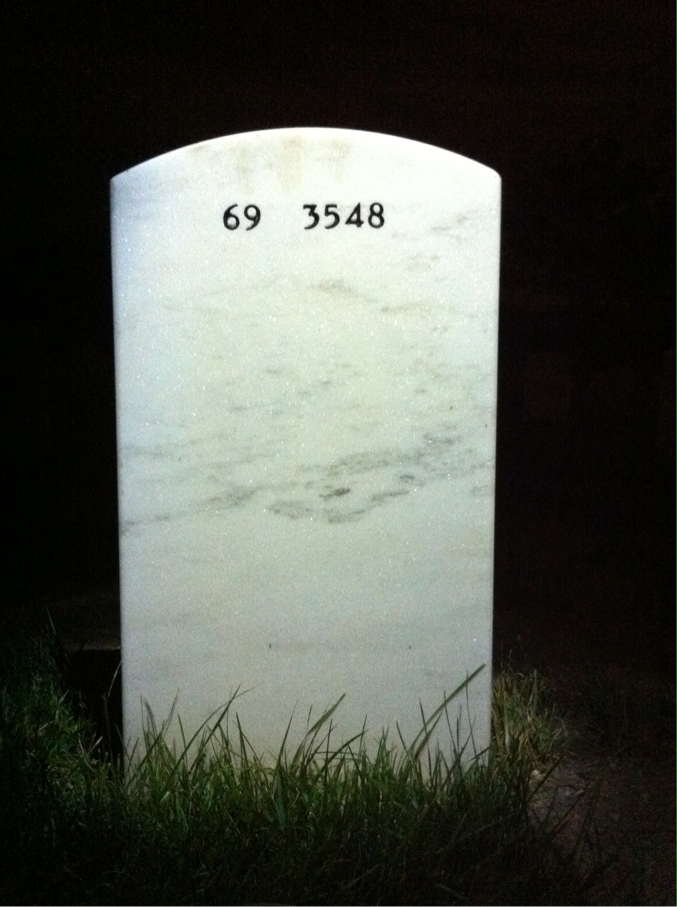 Back of headstone — Hinton Battle