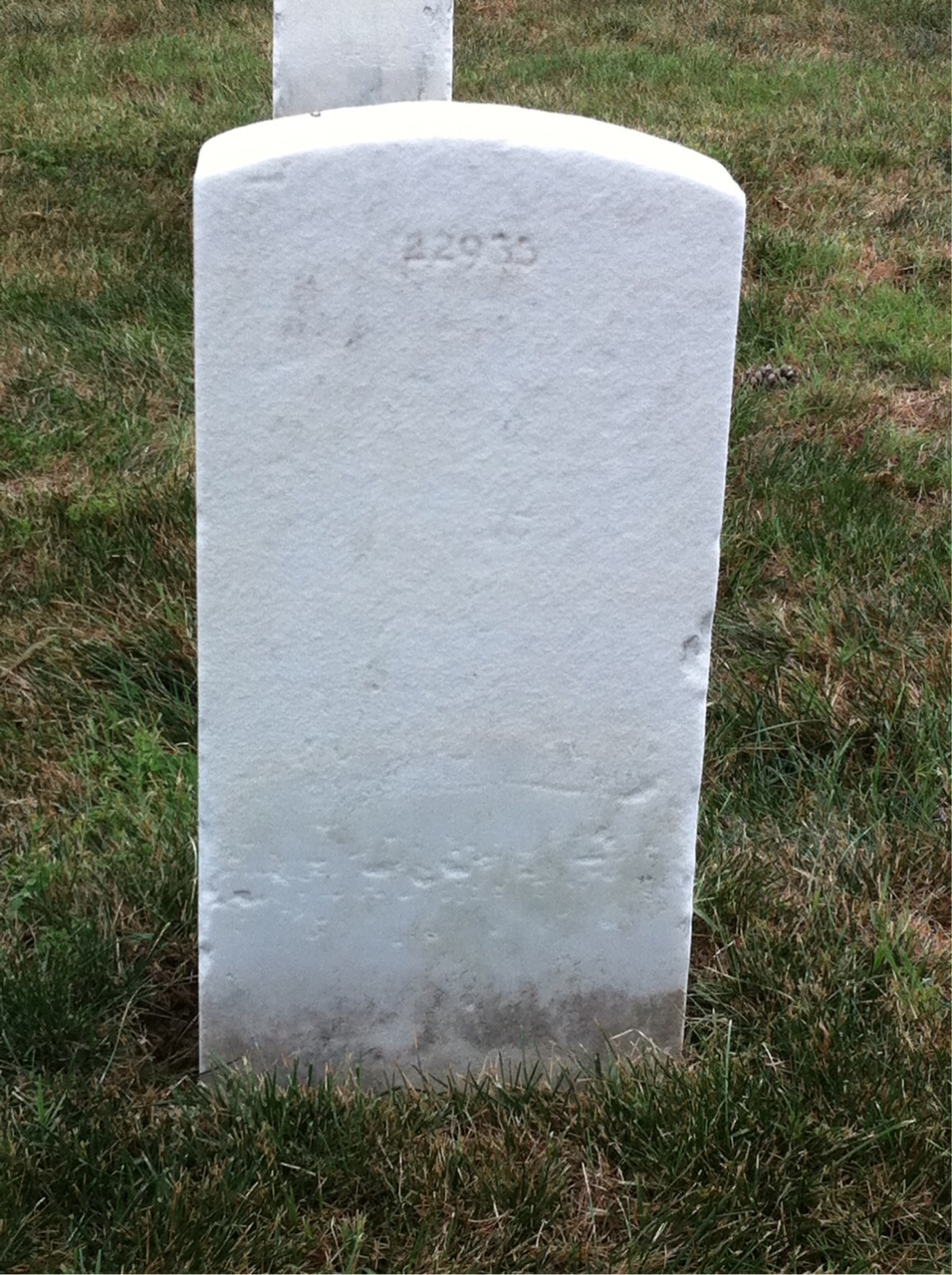 Back of headstone — Abraham Angell