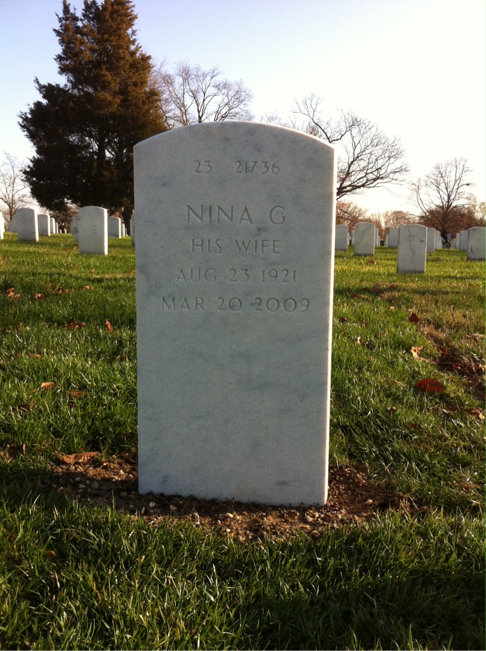 Back of headstone — Cecil Page