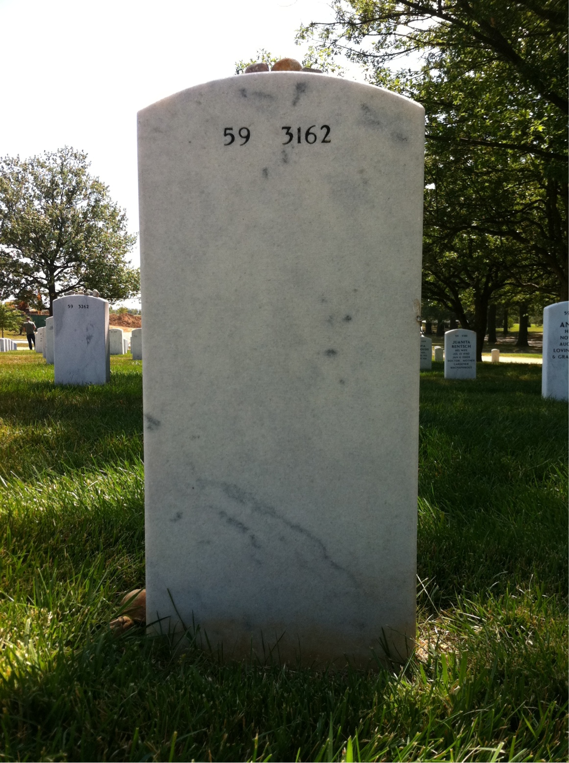 Back of headstone — Hugh Barber