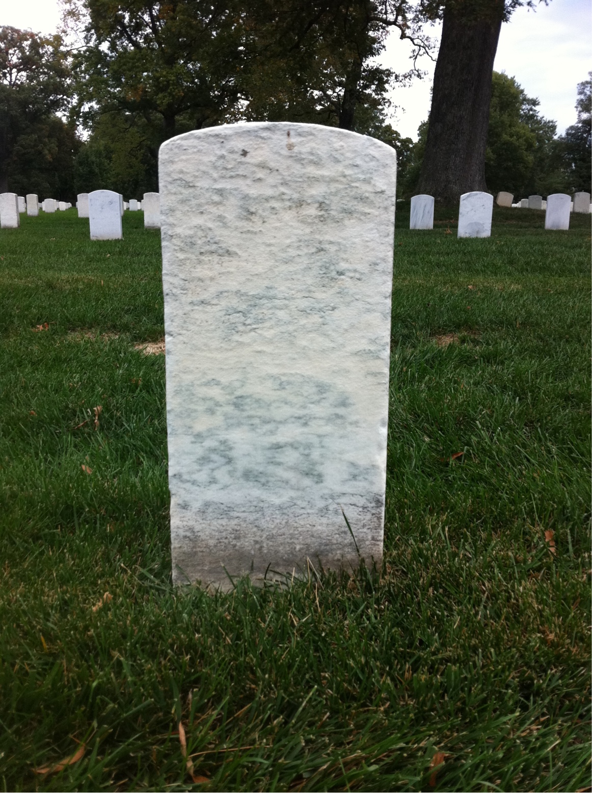Back of headstone — E Backus