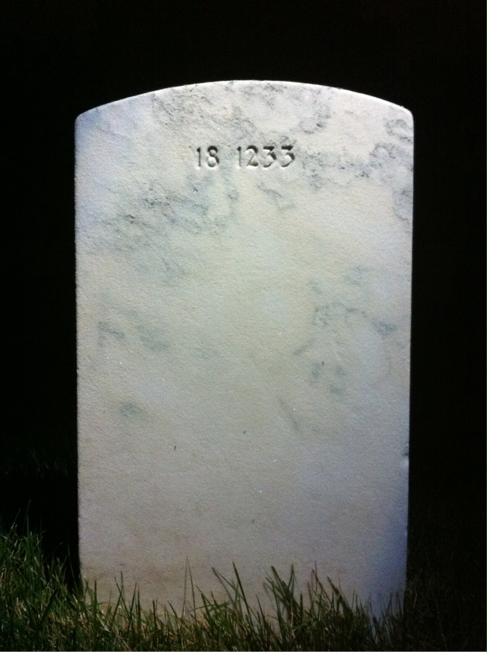 Back of headstone — Wilbur Mckay