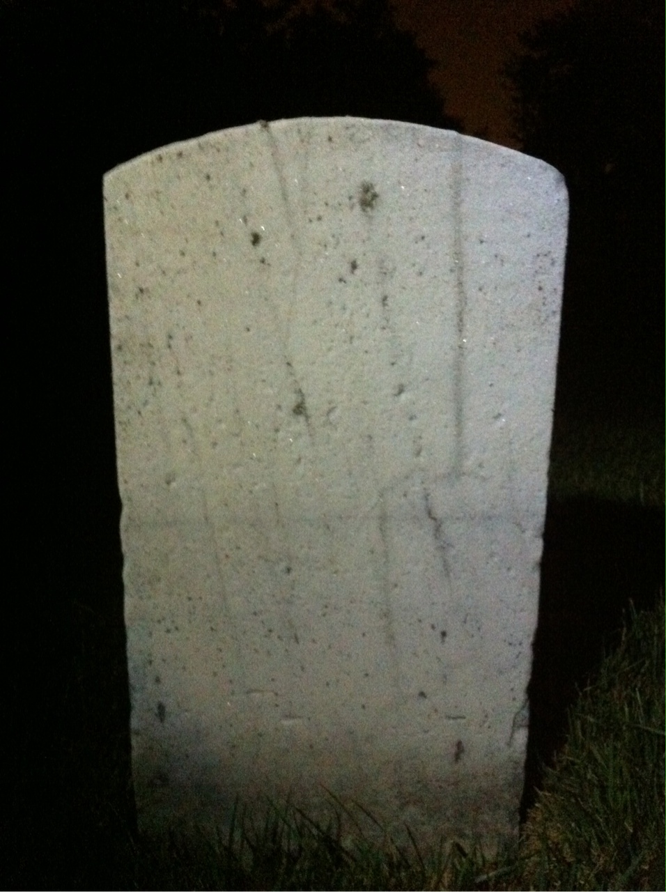 Back of headstone — Joseph Myers