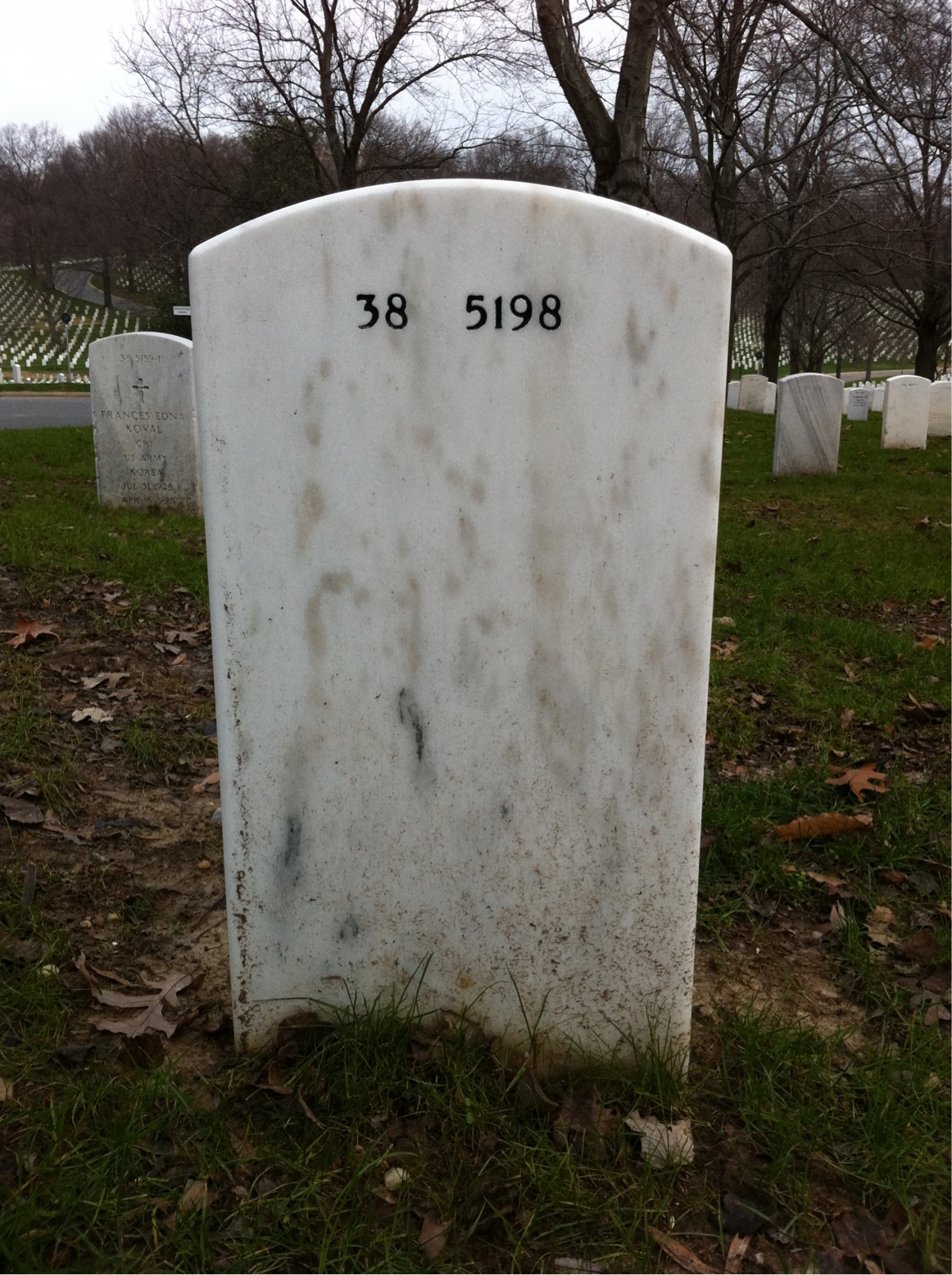 Back of headstone — Parker Armel