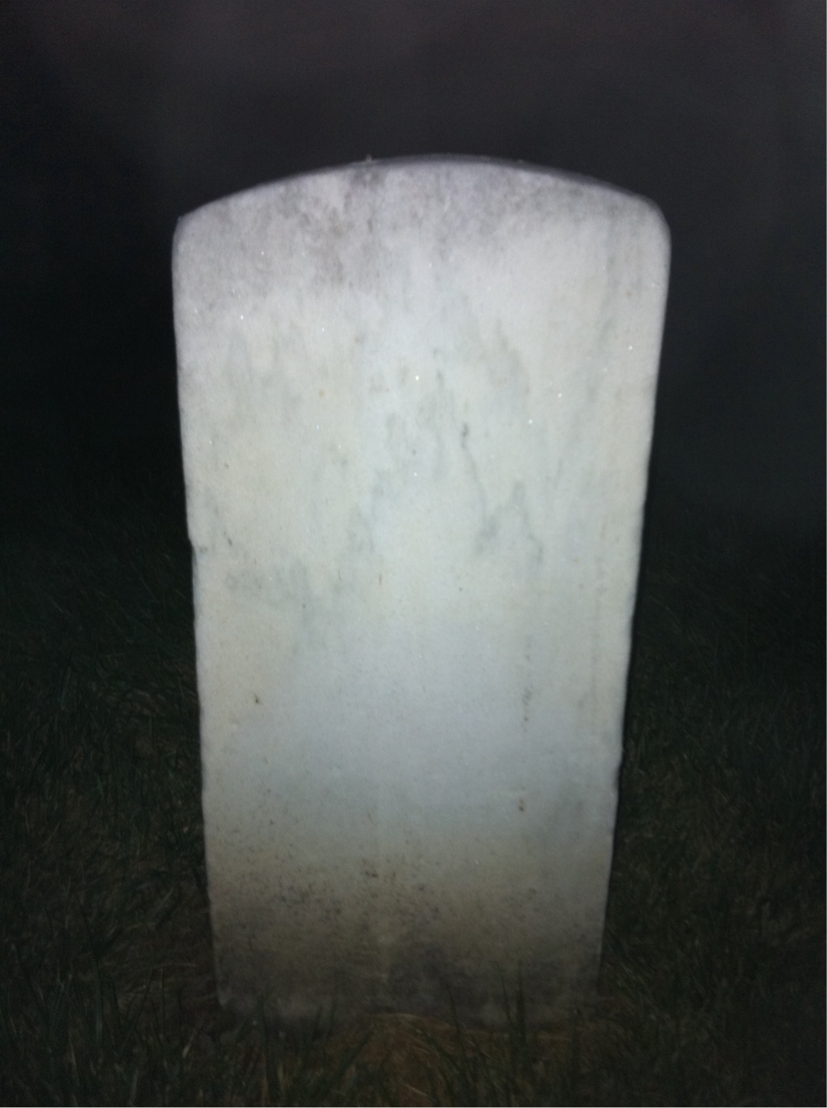 Back of headstone — Alonzo Allen