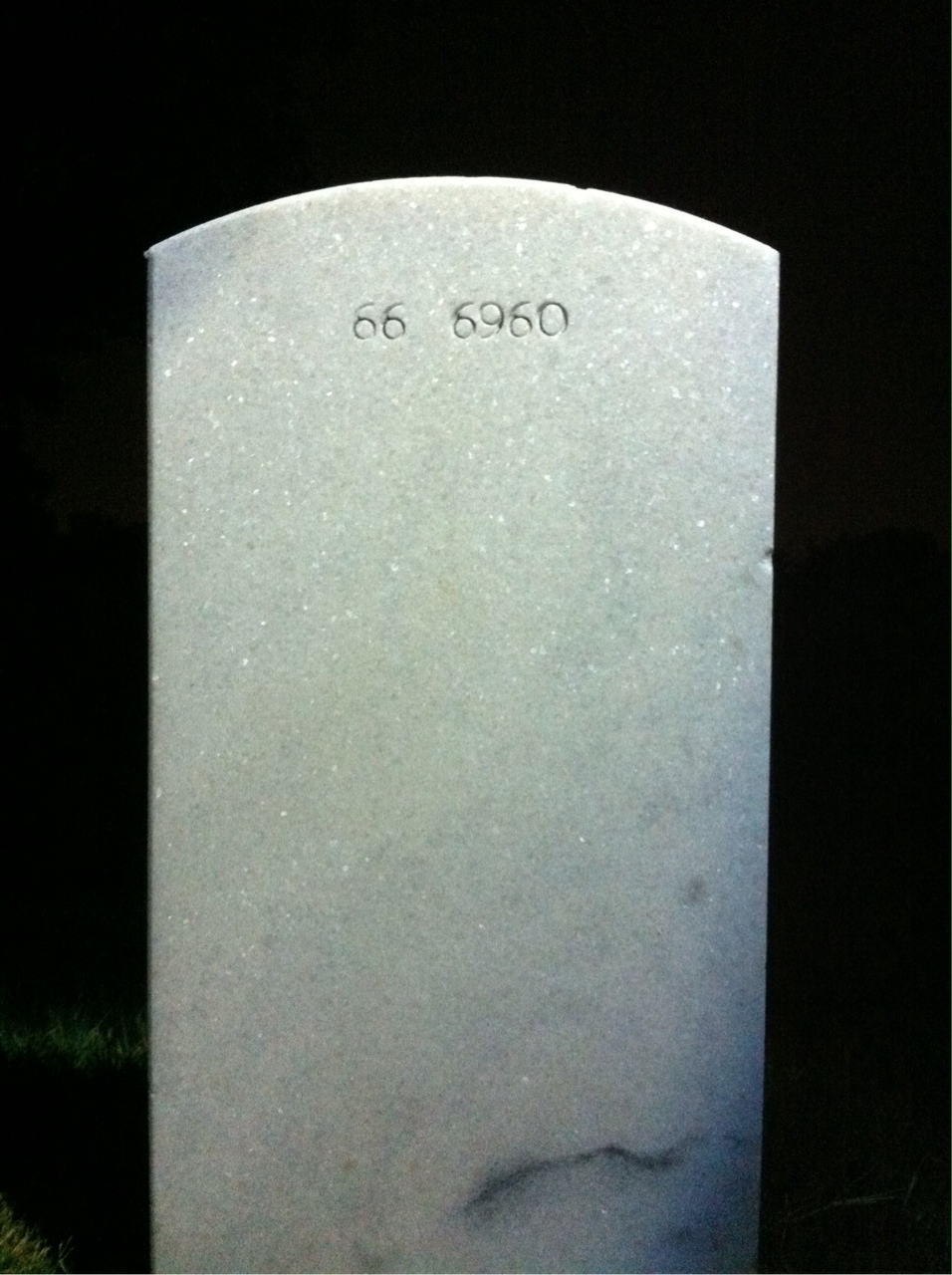 Back of headstone — William R Bush