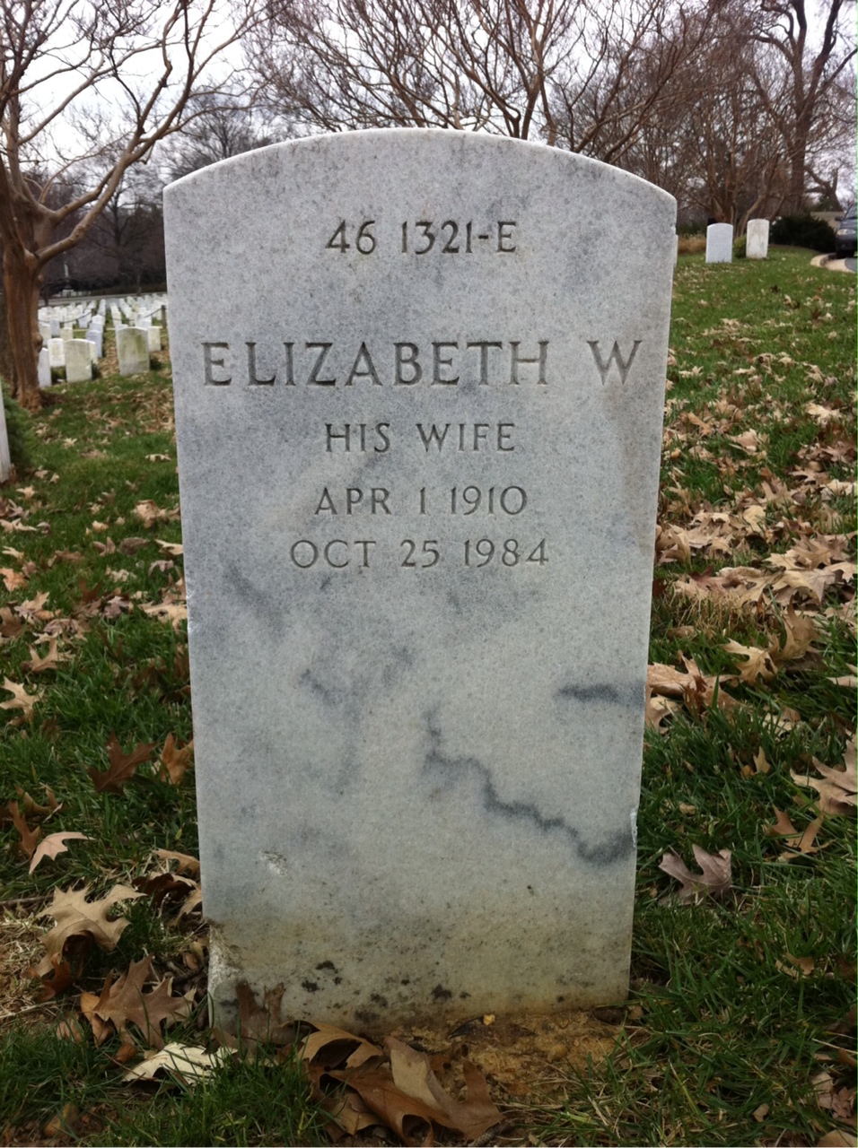 Back of headstone — Elizabeth Murphy