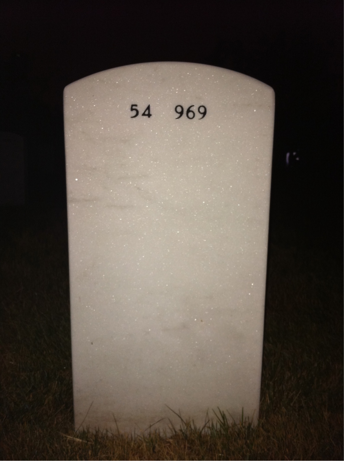 Back of headstone — I Chapman