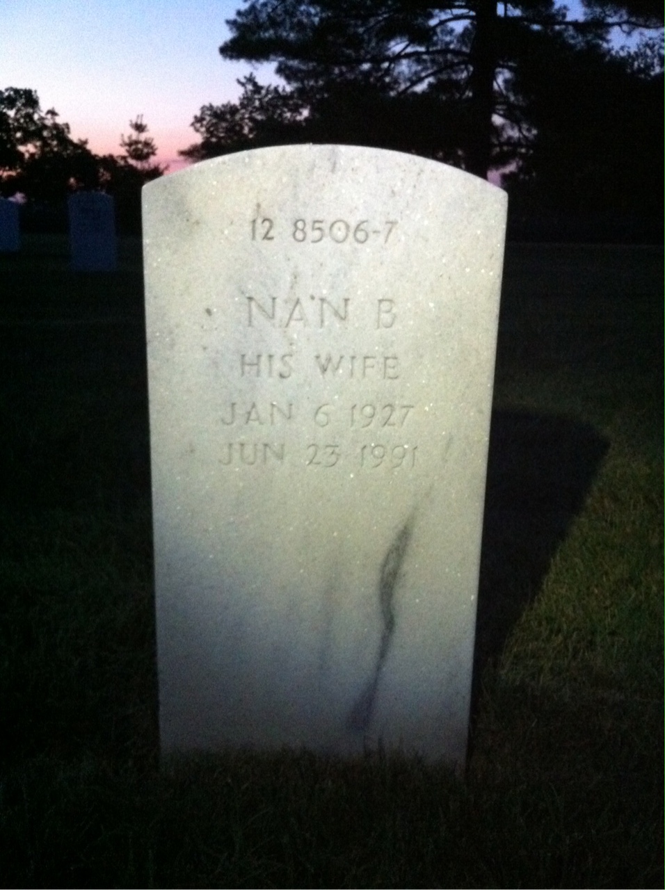 Back of headstone — William Maxey