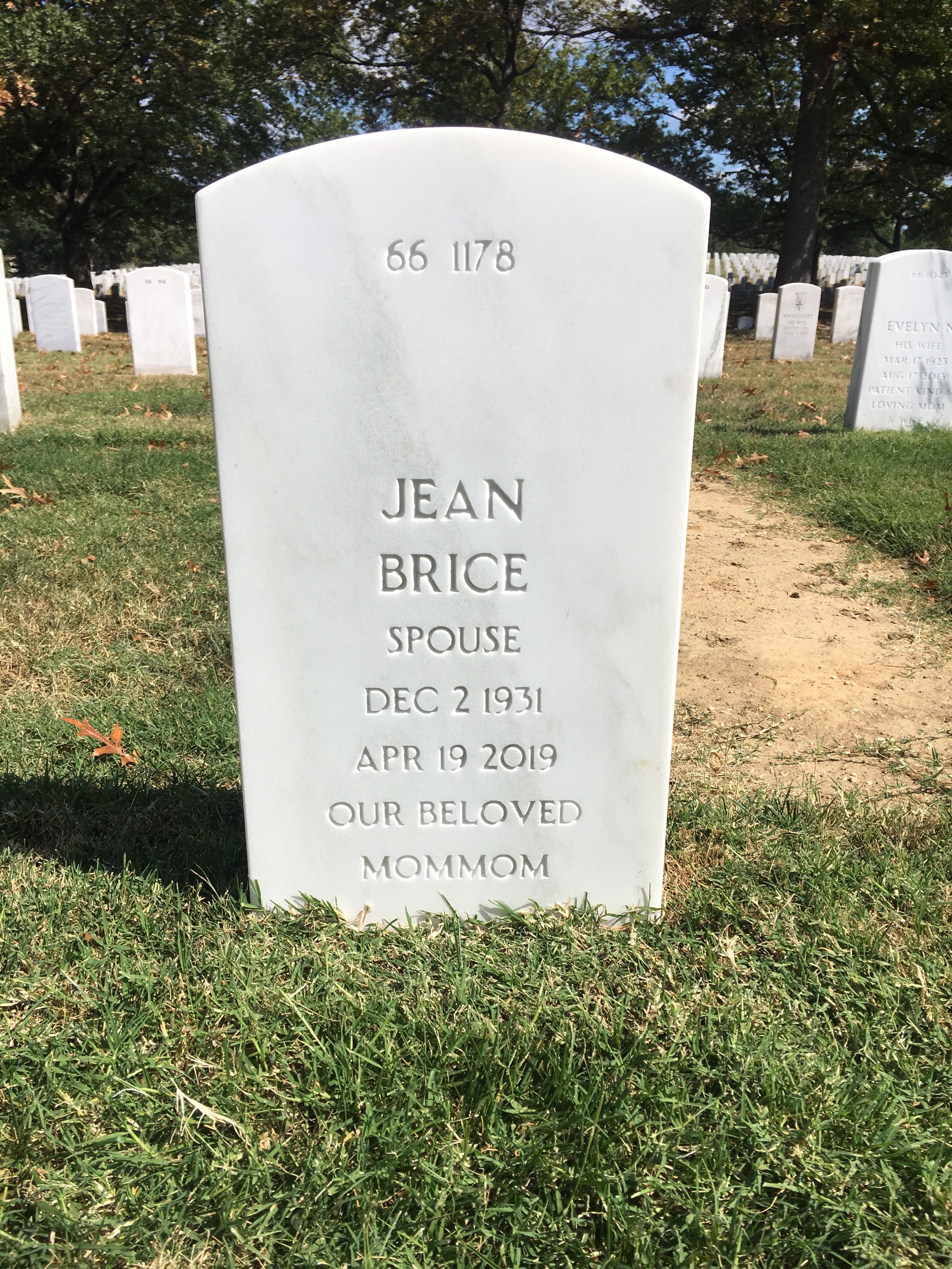 Back of headstone — James` Wright