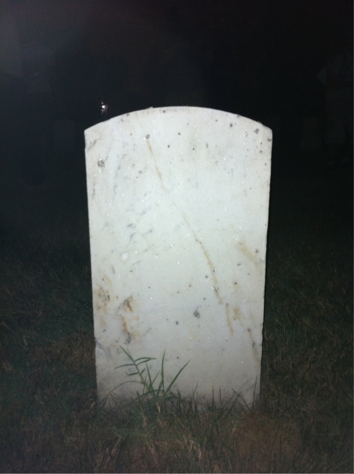 Back of headstone — George Cox