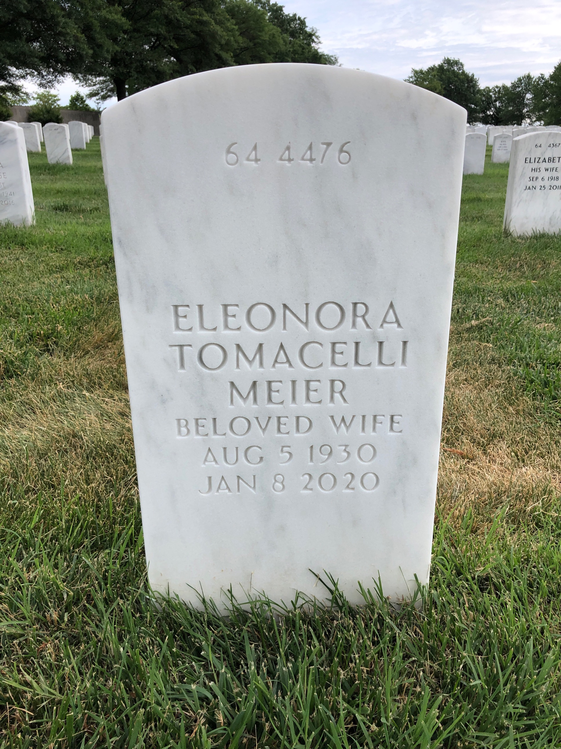 Back of headstone — Louis Meier
