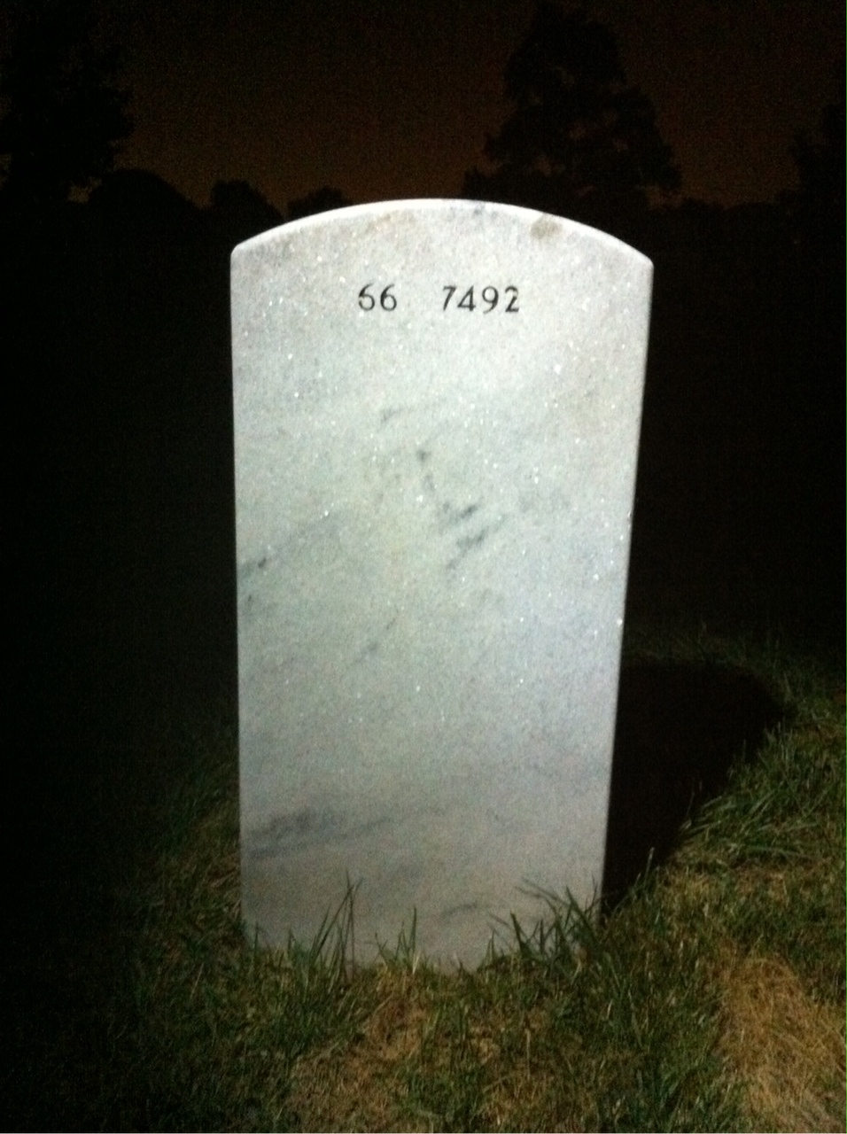 Back of headstone — Jennings Muir