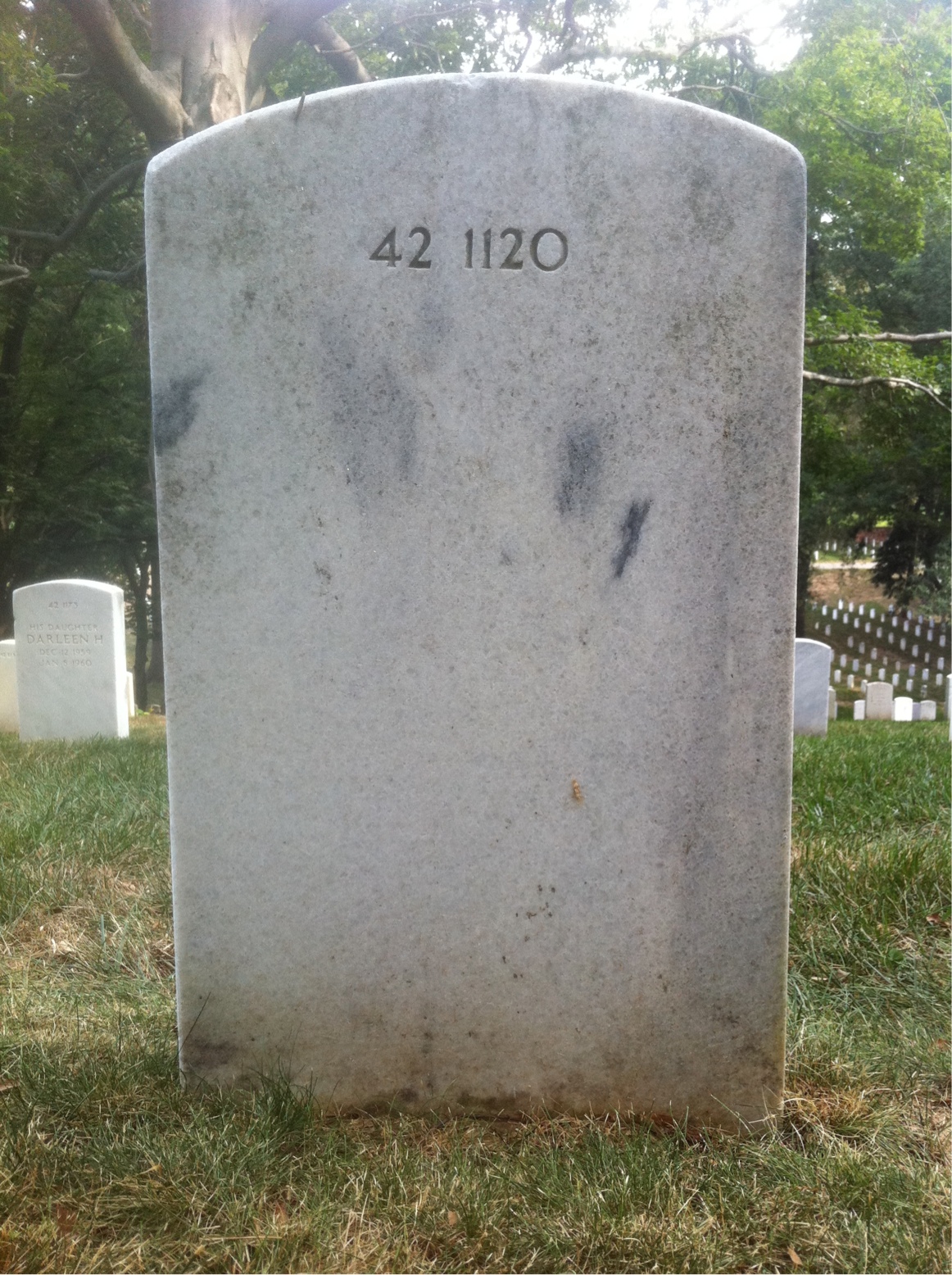 Back of headstone — James Argo