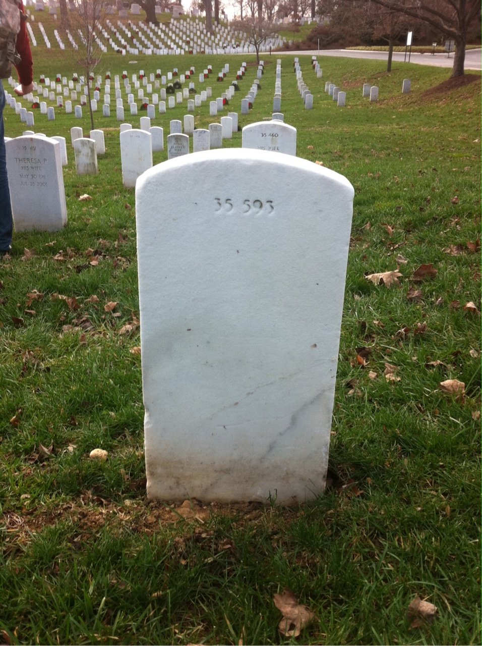 Back of headstone — Wayne Gilmore Schwartz
