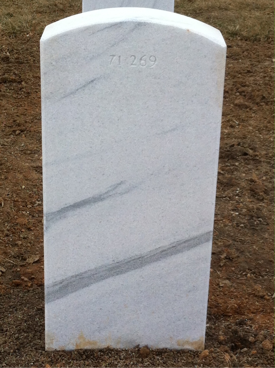 Back of headstone — Jerry Davis Dean