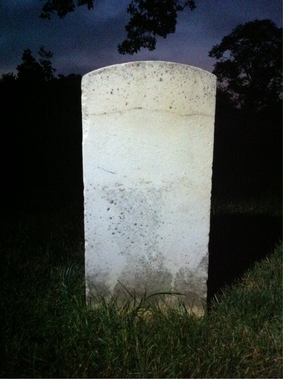 Back of headstone — Nathan Allen