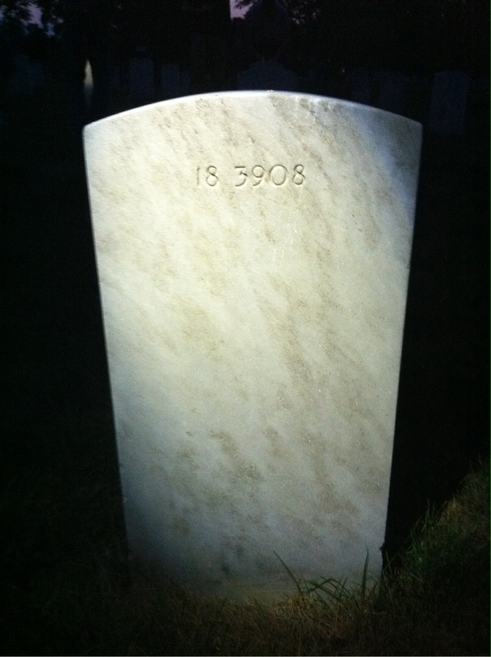 Back of headstone — James Crim