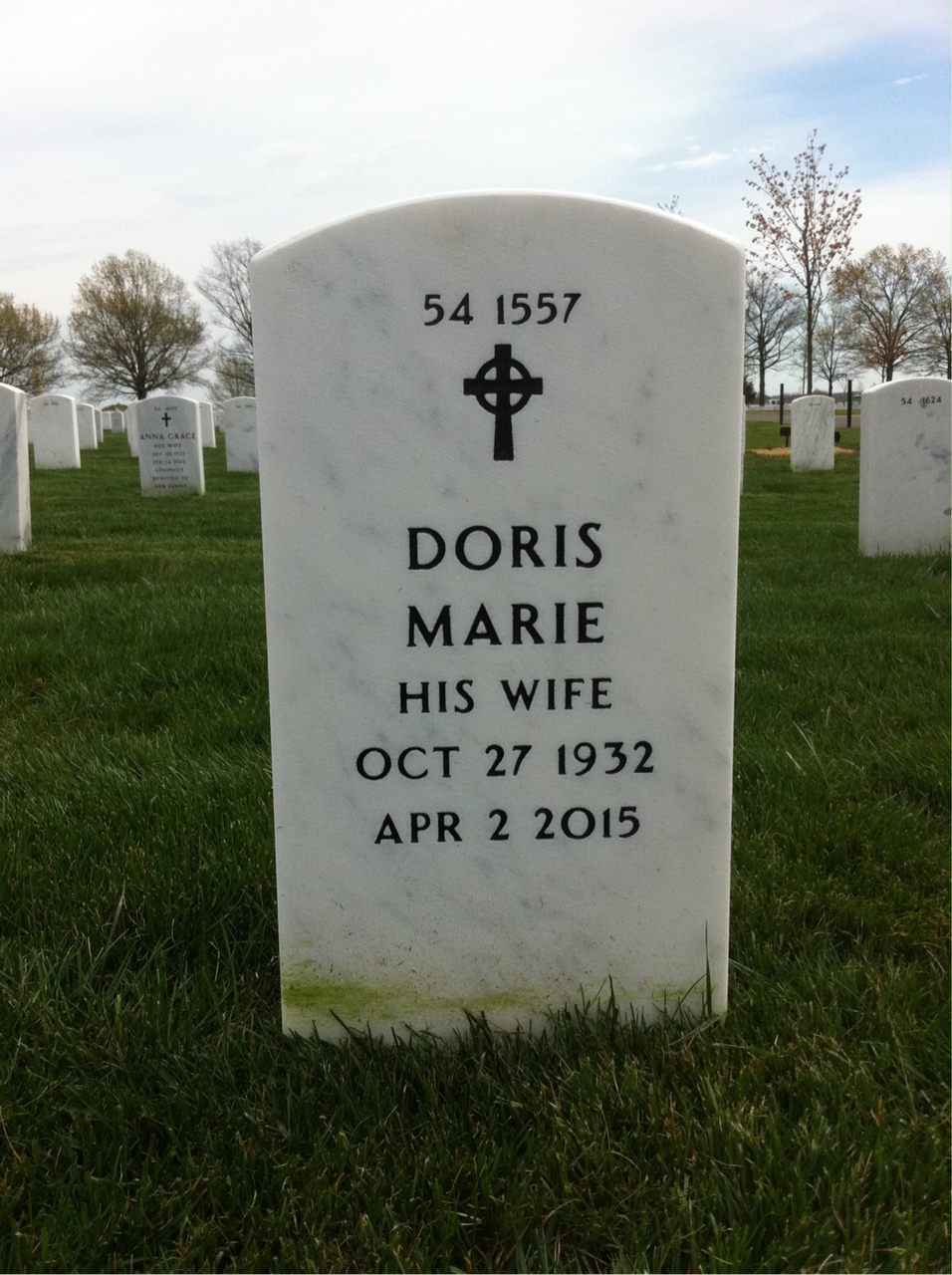 Back of headstone — Walter Dickson