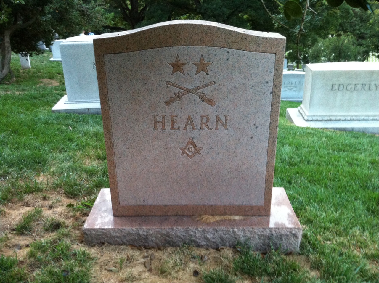 Back of headstone — Thomas Guerdon Hearn