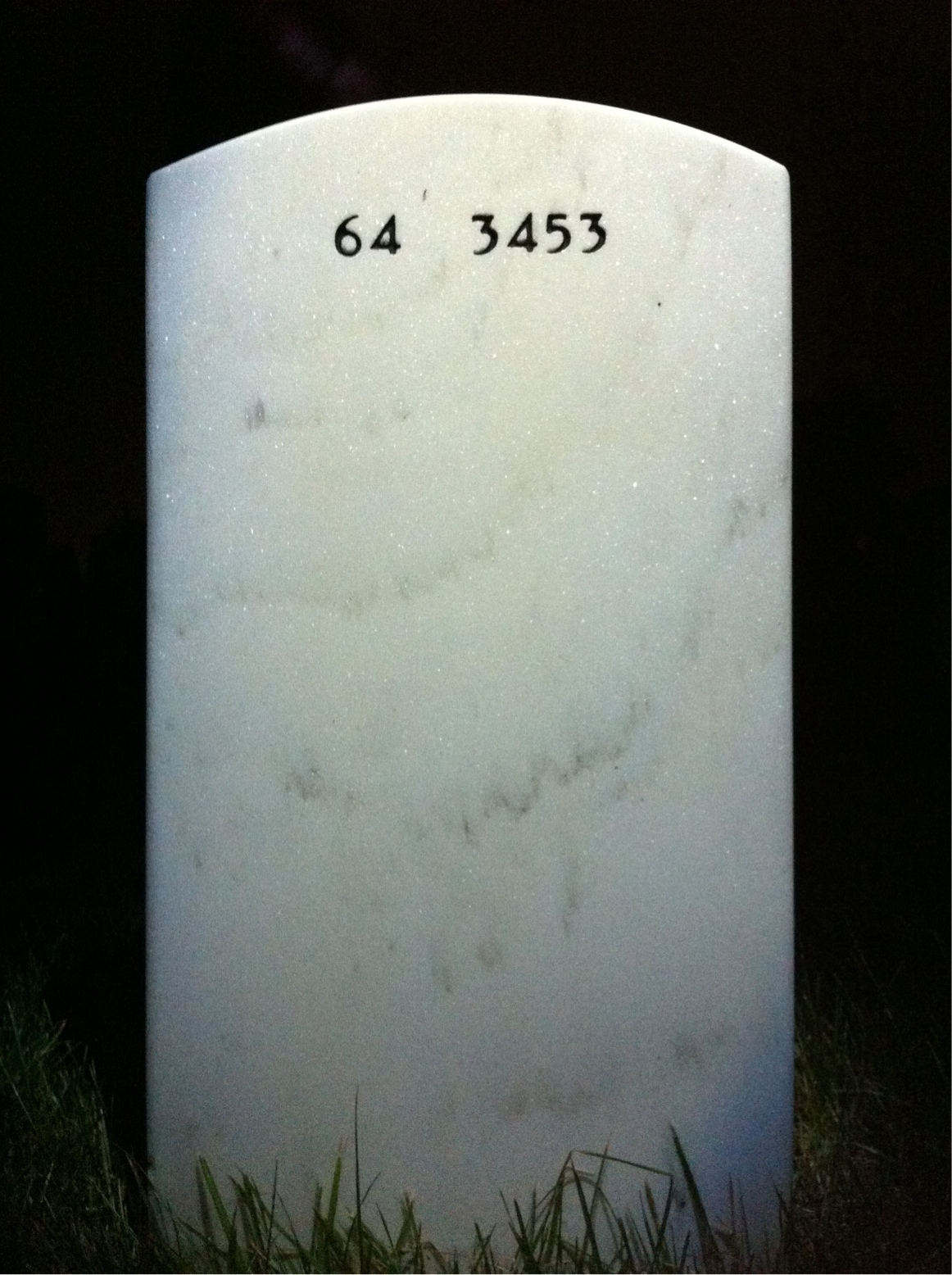 Back of headstone — Prescott Shinn