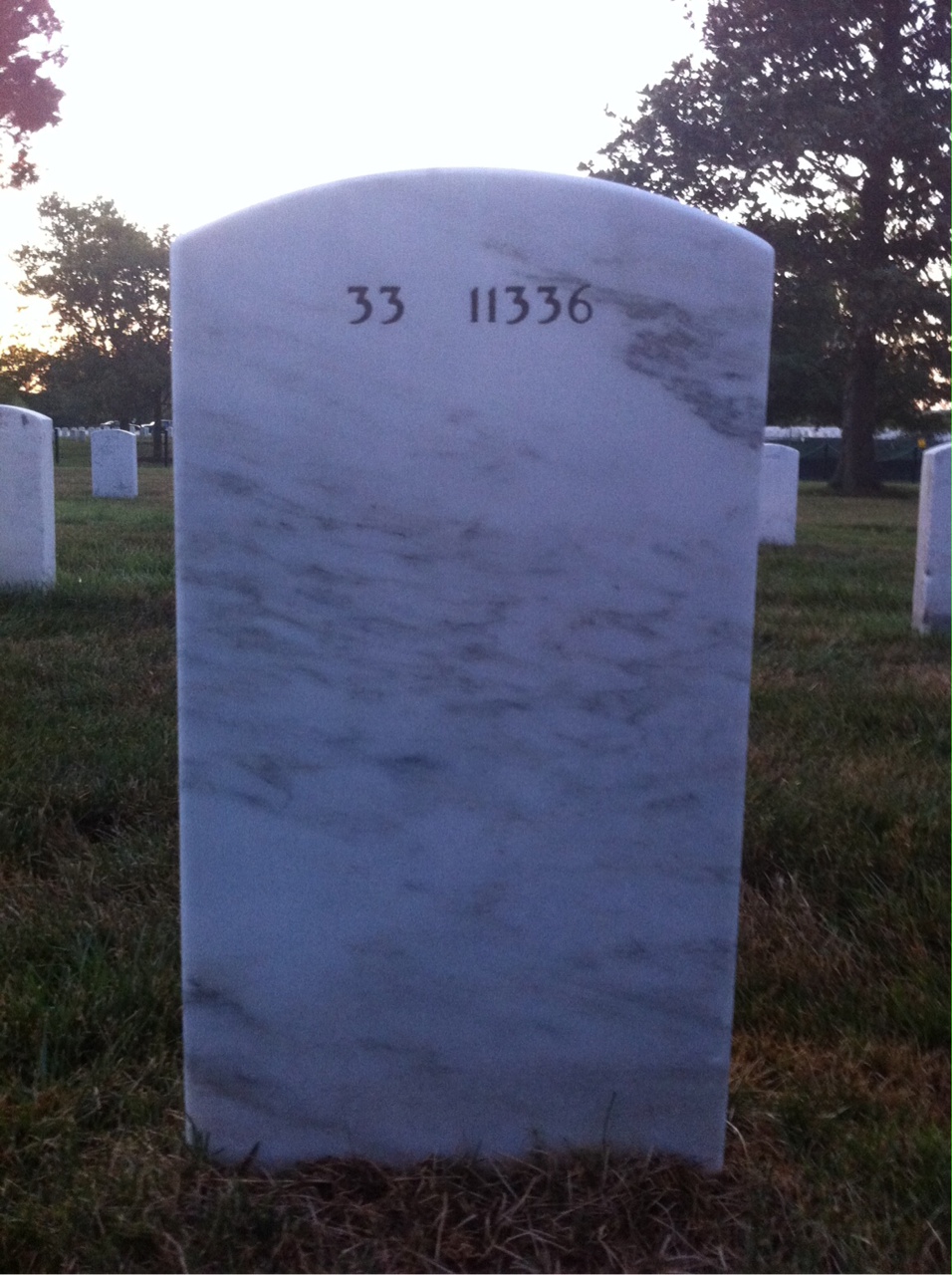 Back of headstone — Gerald Waltman