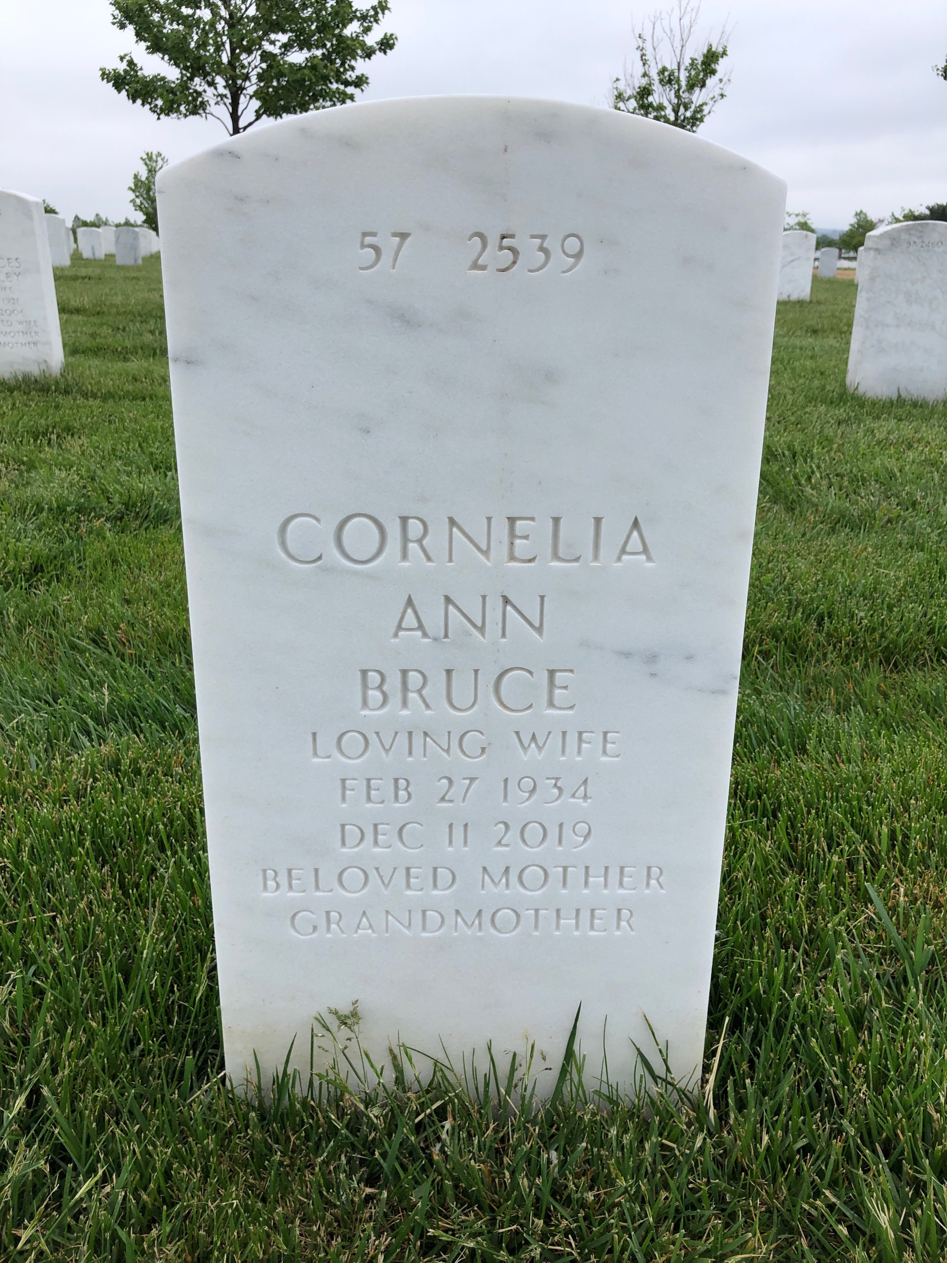 Back of headstone — William Bruce Clark