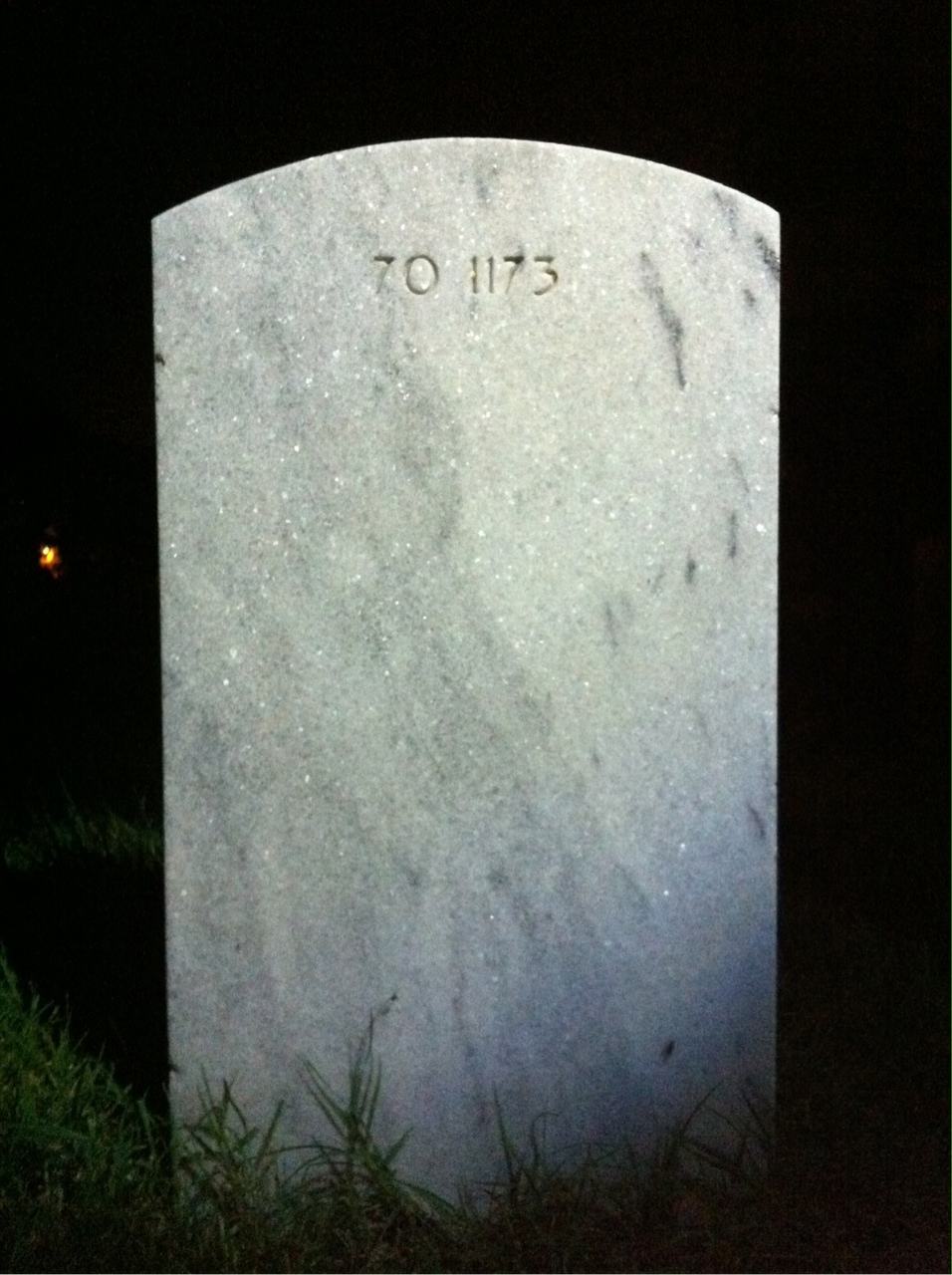 Back of headstone — Leo Blake