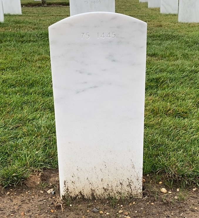 Back of headstone — William Joseph Gates